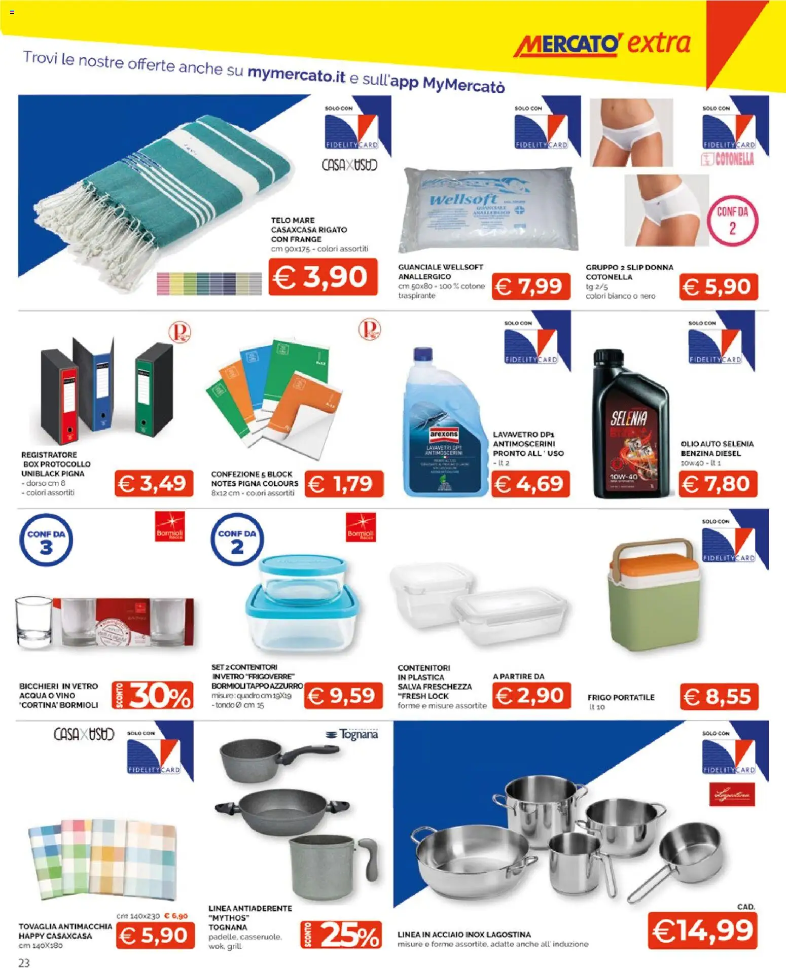 Volantino Mercatò del 20/07/2026 | Pagina: 23 | Prodotti: Vino, Frigo portatile, Tovaglia, Guanciale