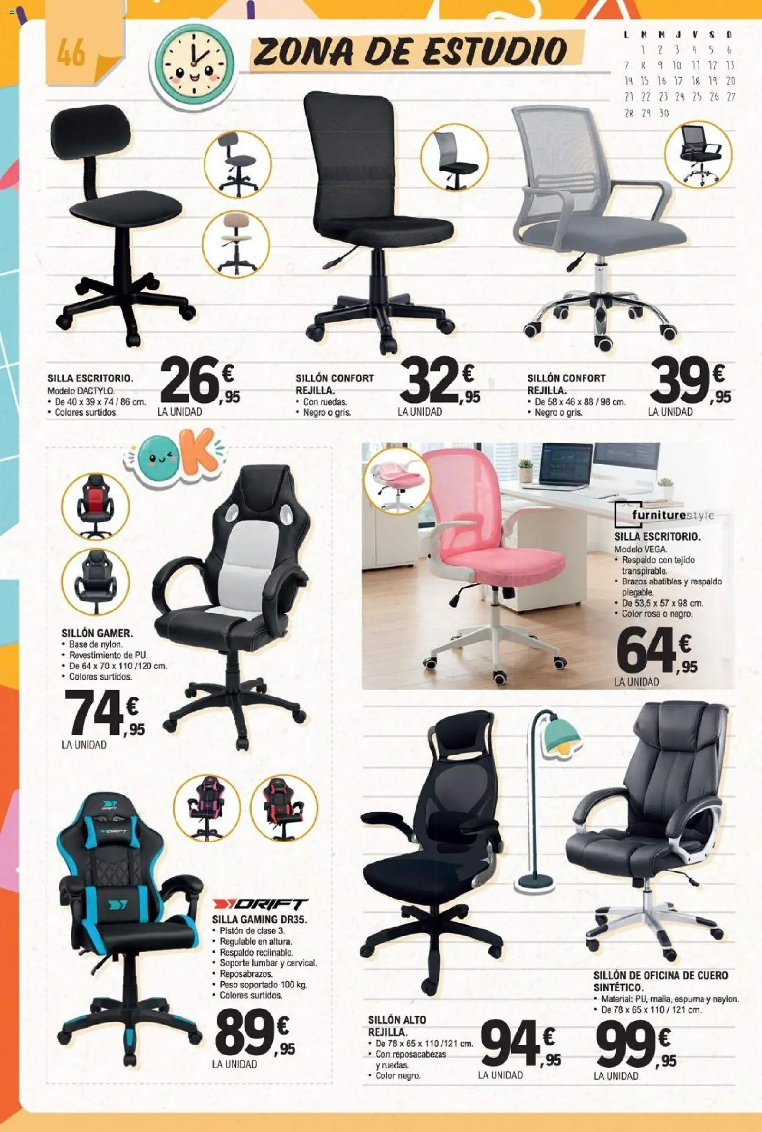 E.Leclerc Miranda de Ebro │ válido desde el 10/08/2026 | Página: 46 | Productos: Espuma, Peso, Sillón, Silla