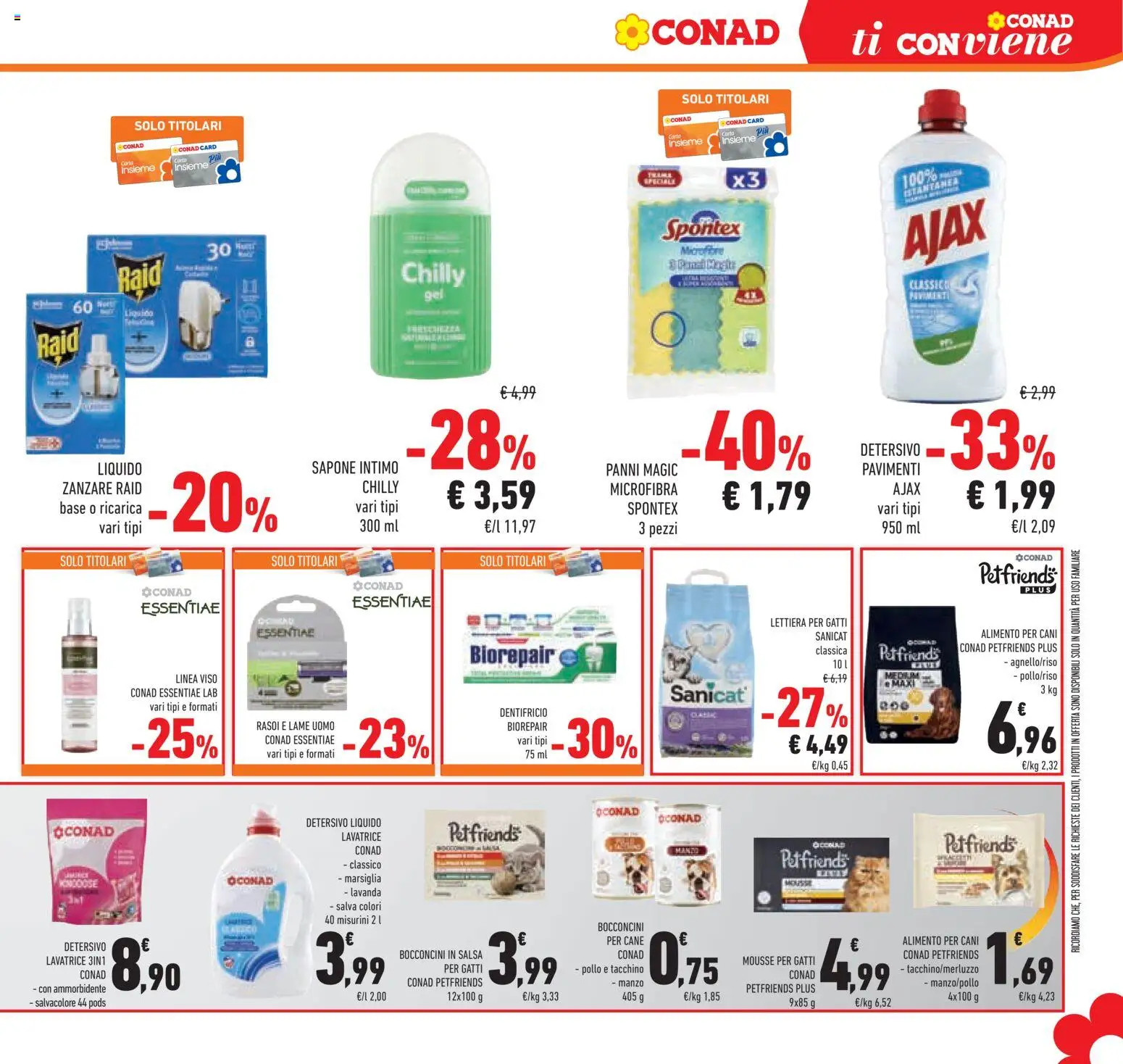 Volantino Conad del 04.06.2026 | Pagina: 37 | Prodotti: Sapone, Lettiera per gatti, Pollo, Intimo