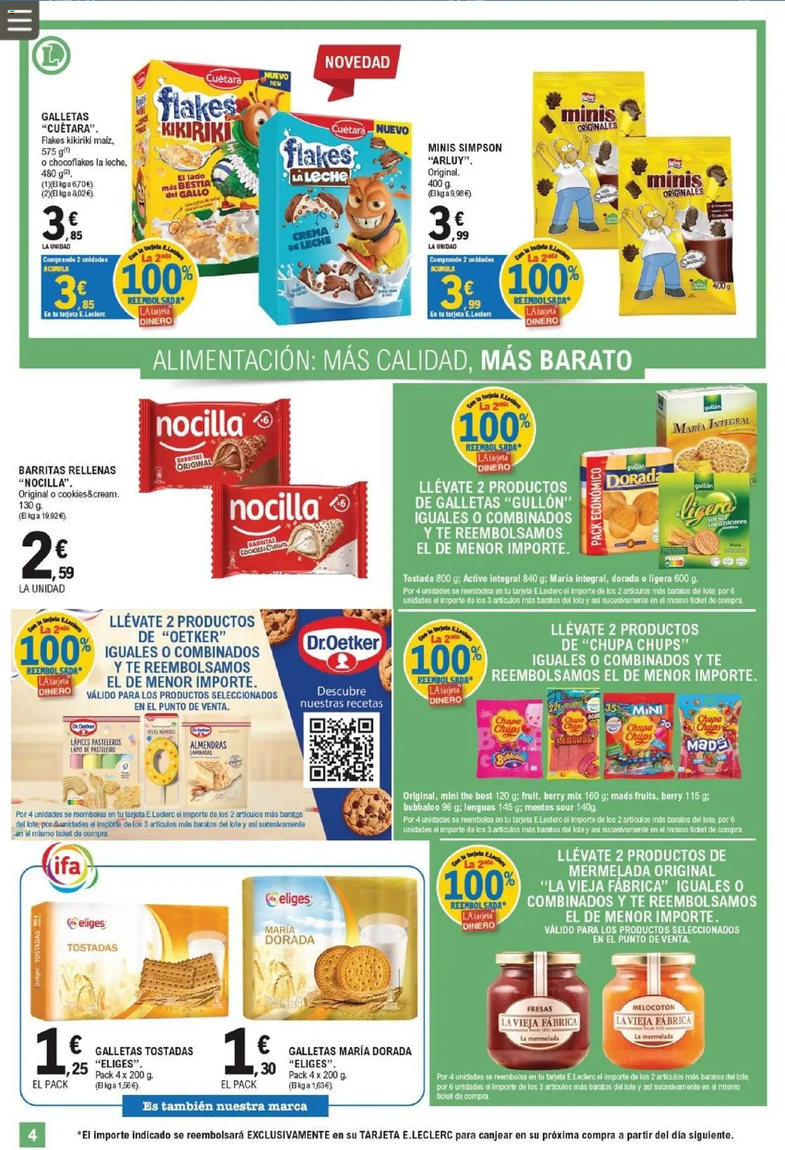 E.Leclerc Pamplona │ válido desde el 09/09/2026 | Página: 4 | Productos: Mermelada, Crema, Galletas, Almendras