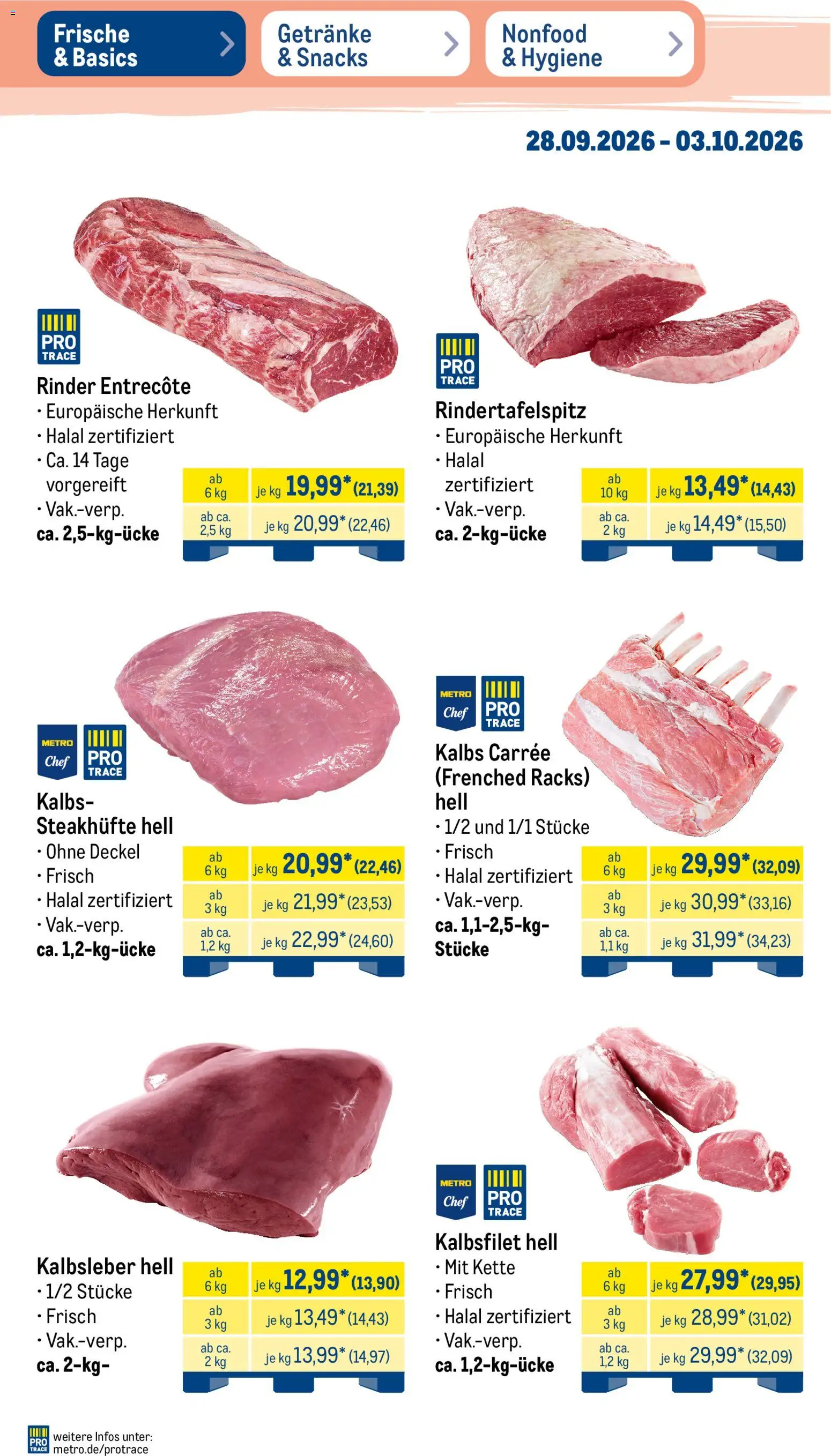 Metro NonFood-Angebote – gültig ab 28.09.2026 | Seite: 31 | Produkte: Entrecote, Kalbsleber