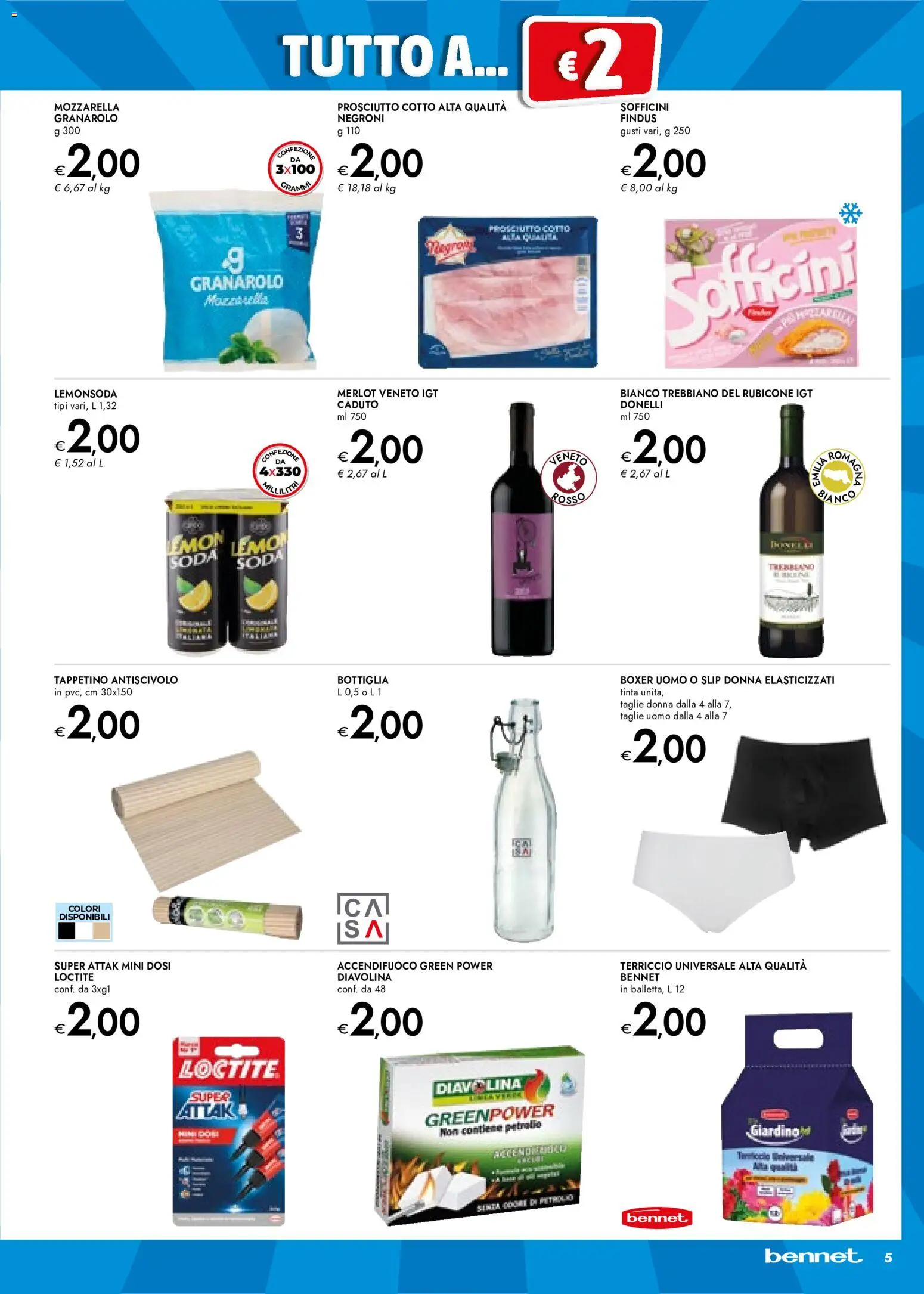 Volantino bennet del 09/07/2026 | Pagina: 5 | Prodotti: Boxer, Prosciutto, Terriccio, Bottiglia