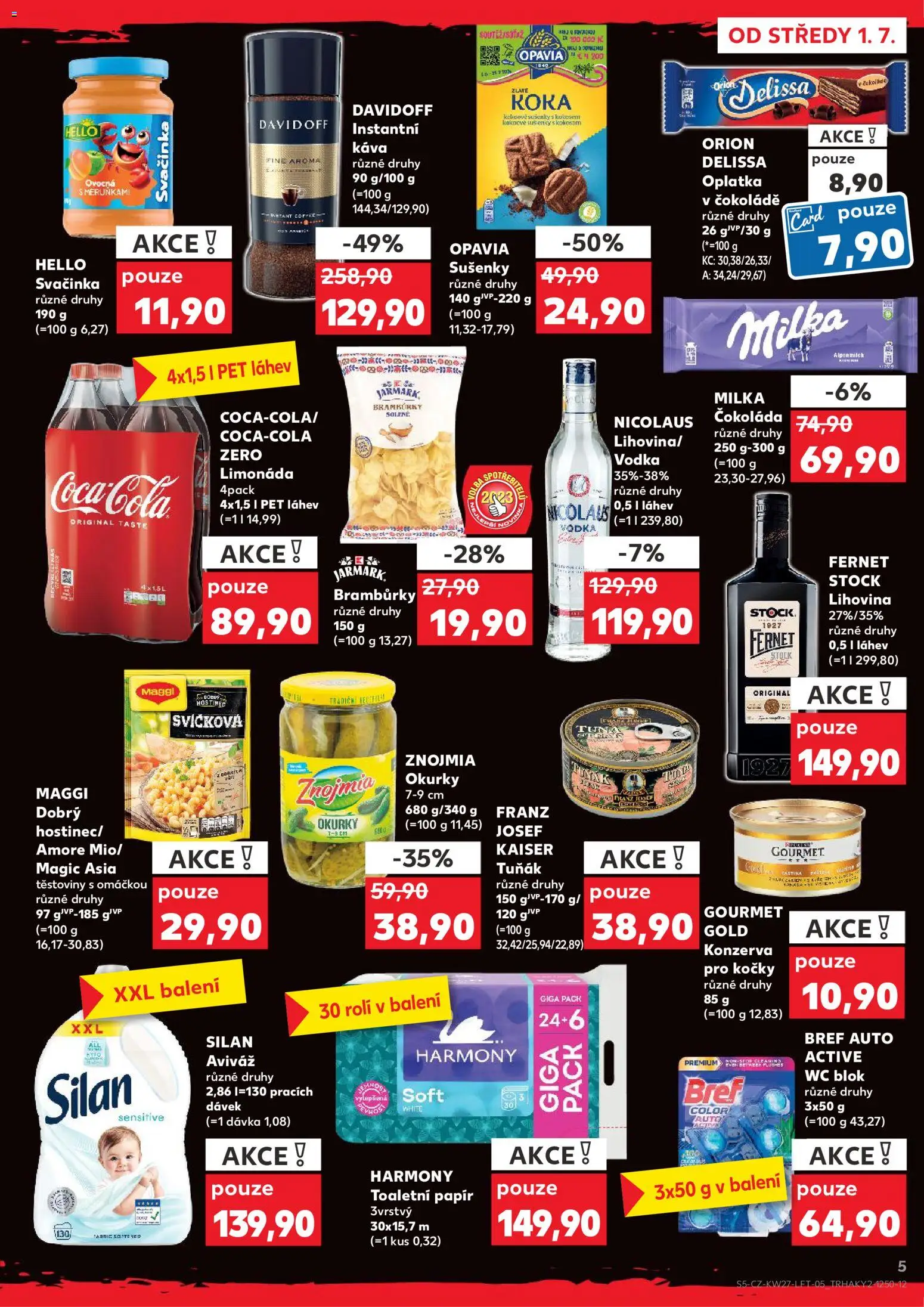 Kaufland leták - Plzeň Bory od 01.07.2026 | Strana: 5 | Produkty: Gourmet, Čokoláda, Instantní káva, Vodka