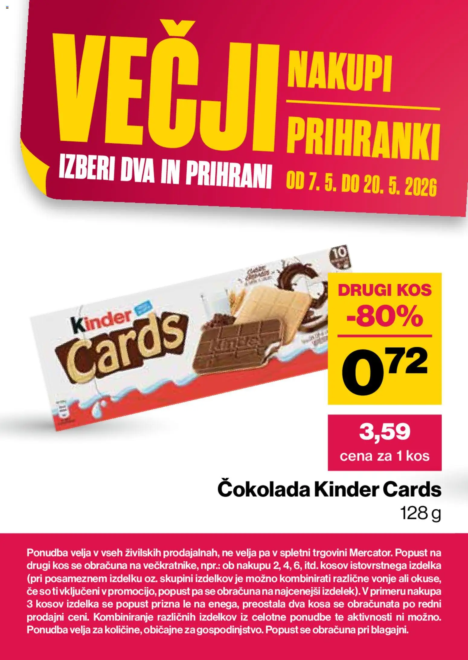 Novi Mercator katalog ponudbe – veljaven od 07.05.2026 | Stran: 23 | Izdelki: Kos, Cokolada