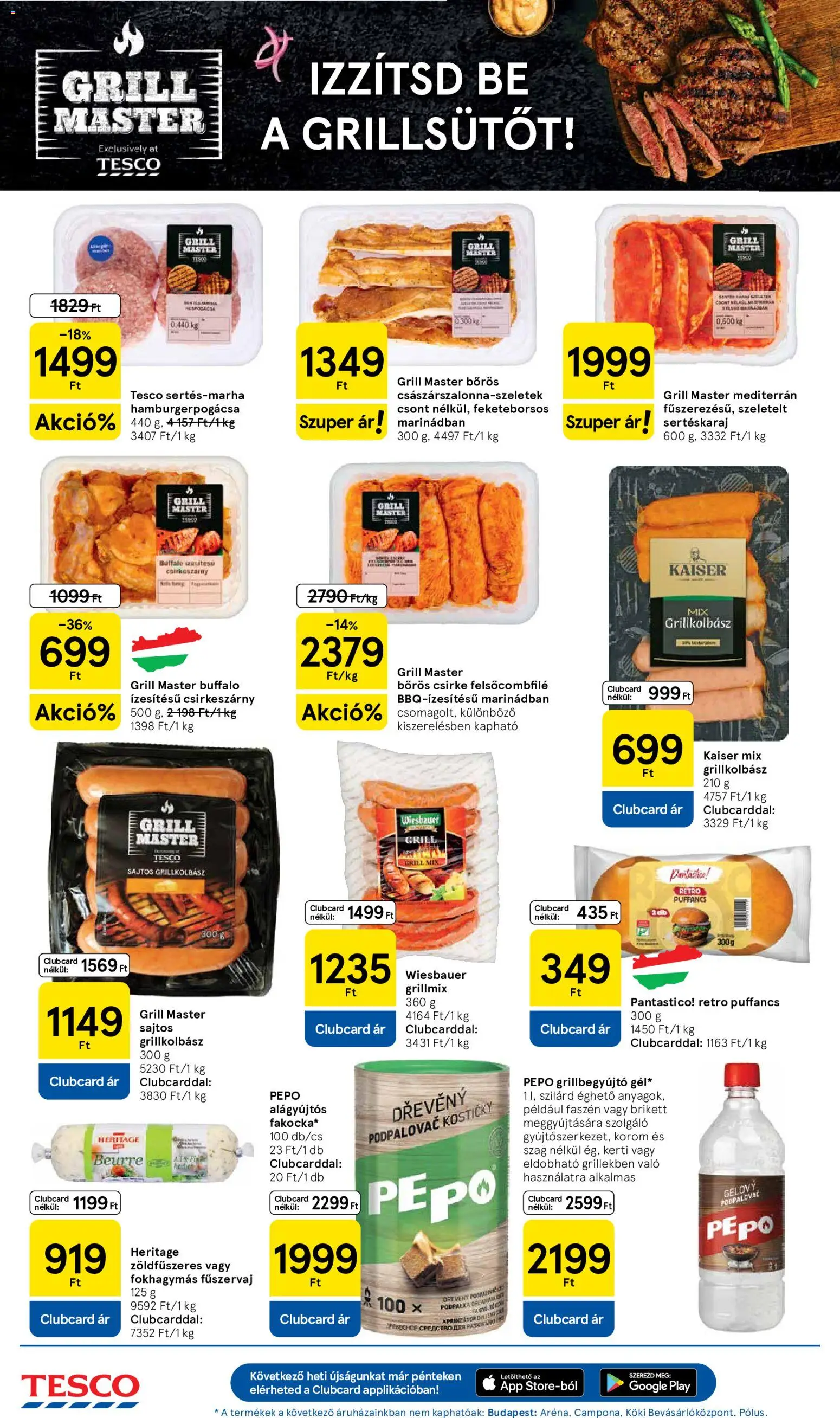 Tesco akciós ujság - amely érvényes a következő dátumtól: 2026.07.30. | Oldal: 18 | Termékek: Hamburgerpogácsa, Sertéskaraj, Grill, Fűszervaj