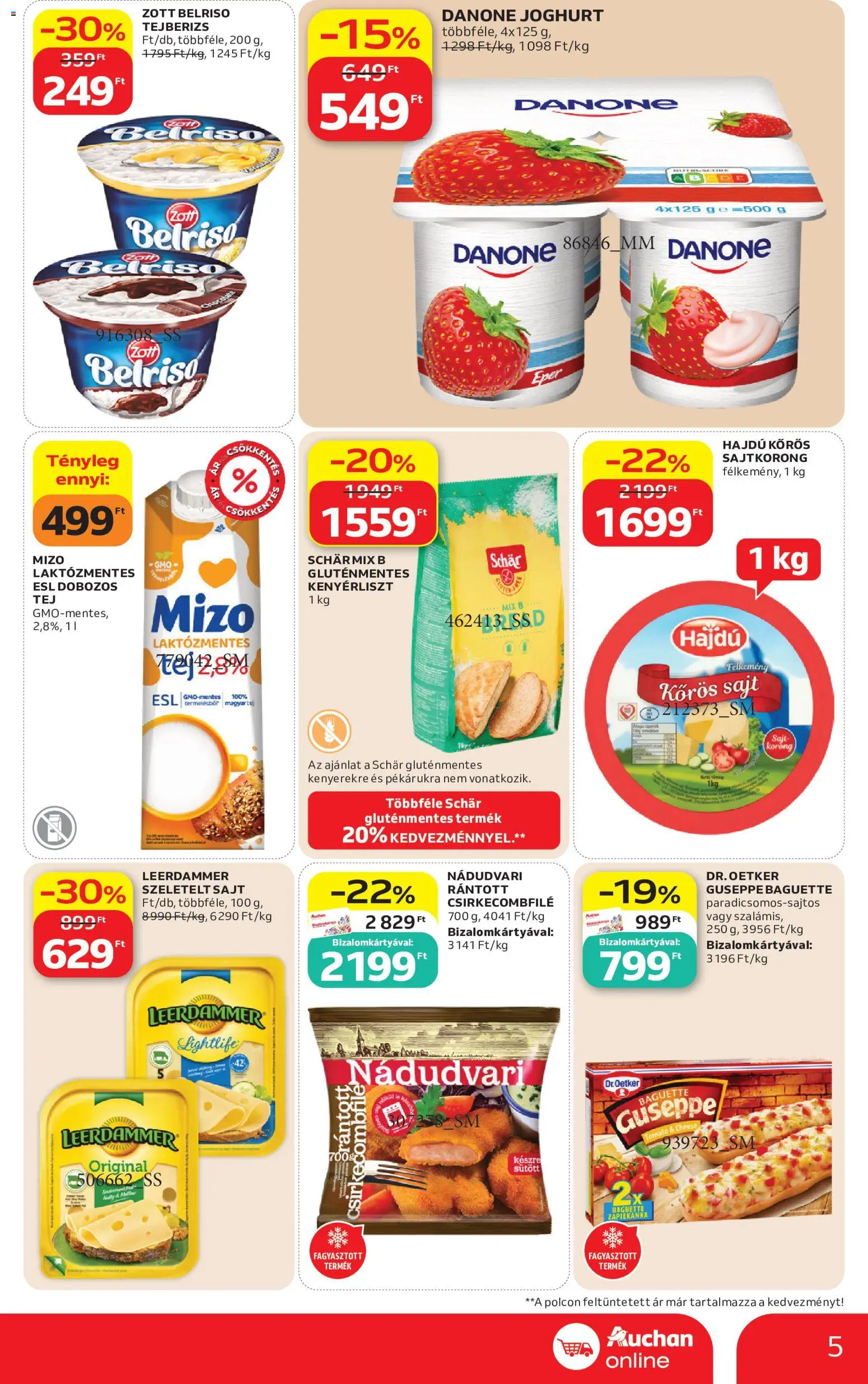 Auchan akciós ujság - amely érvényes a következő dátumtól: 2026.07.30. | Oldal: 5 | Termékek: Kenyérliszt, Tejberizs, Tej, Joghurt