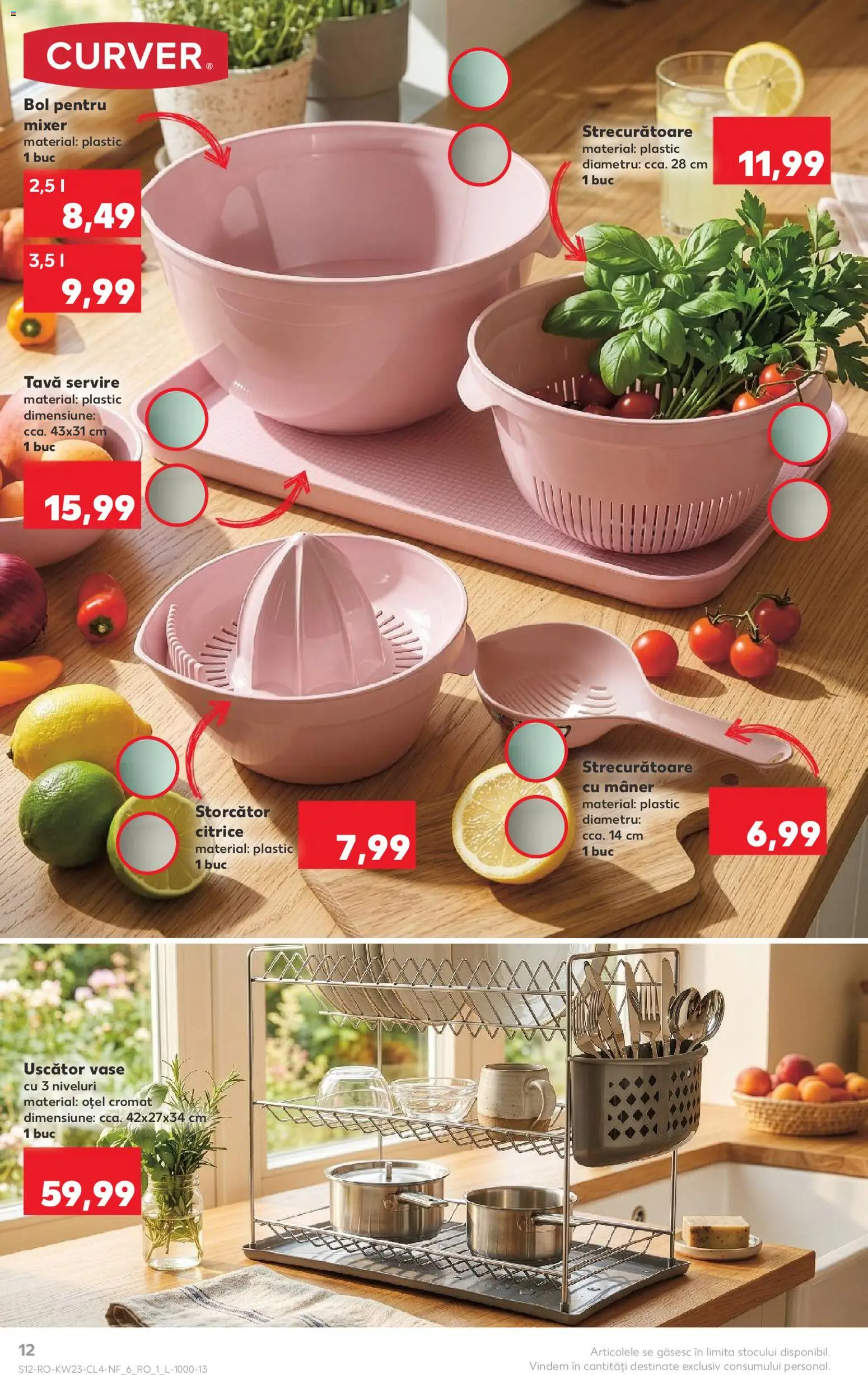 Noul catalog Kaufland – valabil de la 03.06.2026 | Pagină: 12 | Produse: Uscător, Mixer, Storcător, Bol