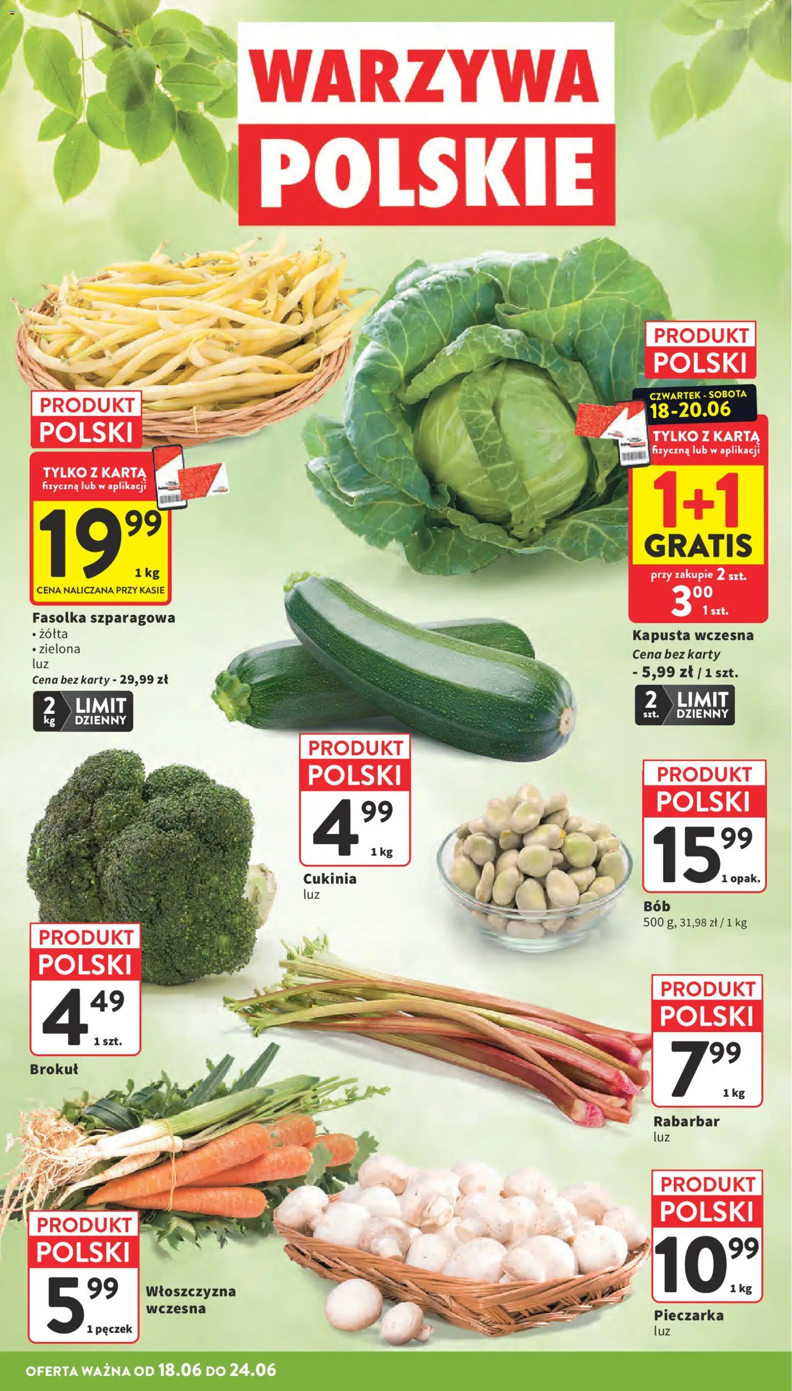 Intermarche gazetka od 18.06.2026 | Strona: 10 | Produkty: Karta, Brokuł, Fasolka szparagowa, Warzywa