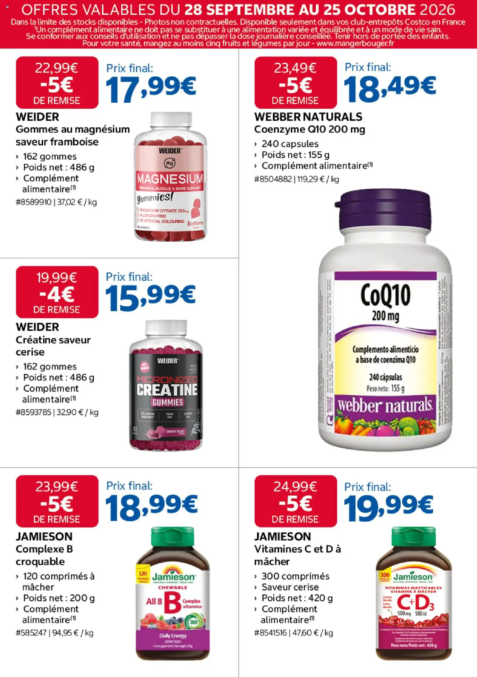 {H1} | Page: 19 | Produits: Base, Capsules, Alimentation, Créatine