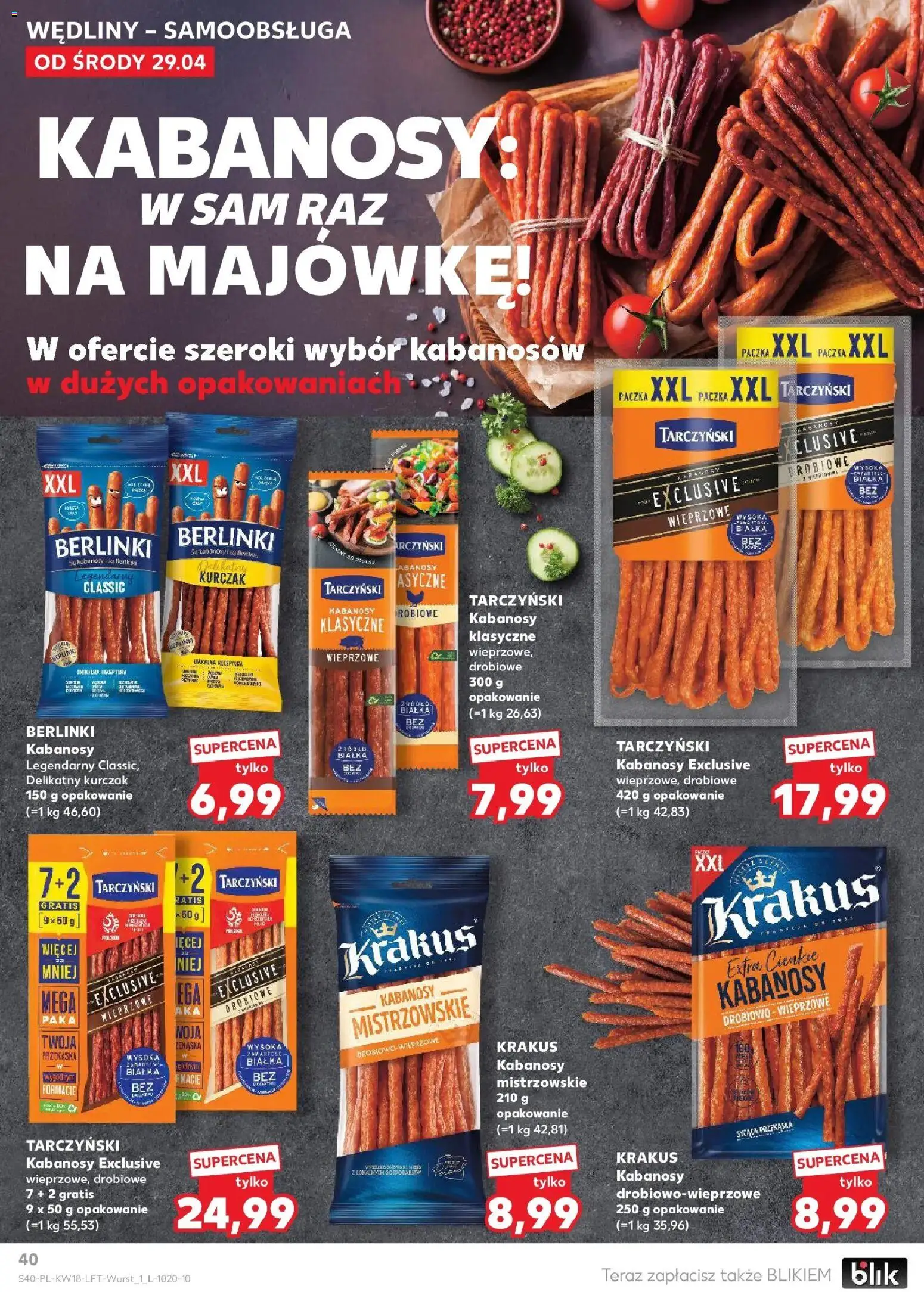 Kaufland - Kaufland Gazetka Tygodnia ważna do 06.05 od 28.04.2026 | Strona: 40 | Produkty: Kurczak, Kabanosy, Wędliny