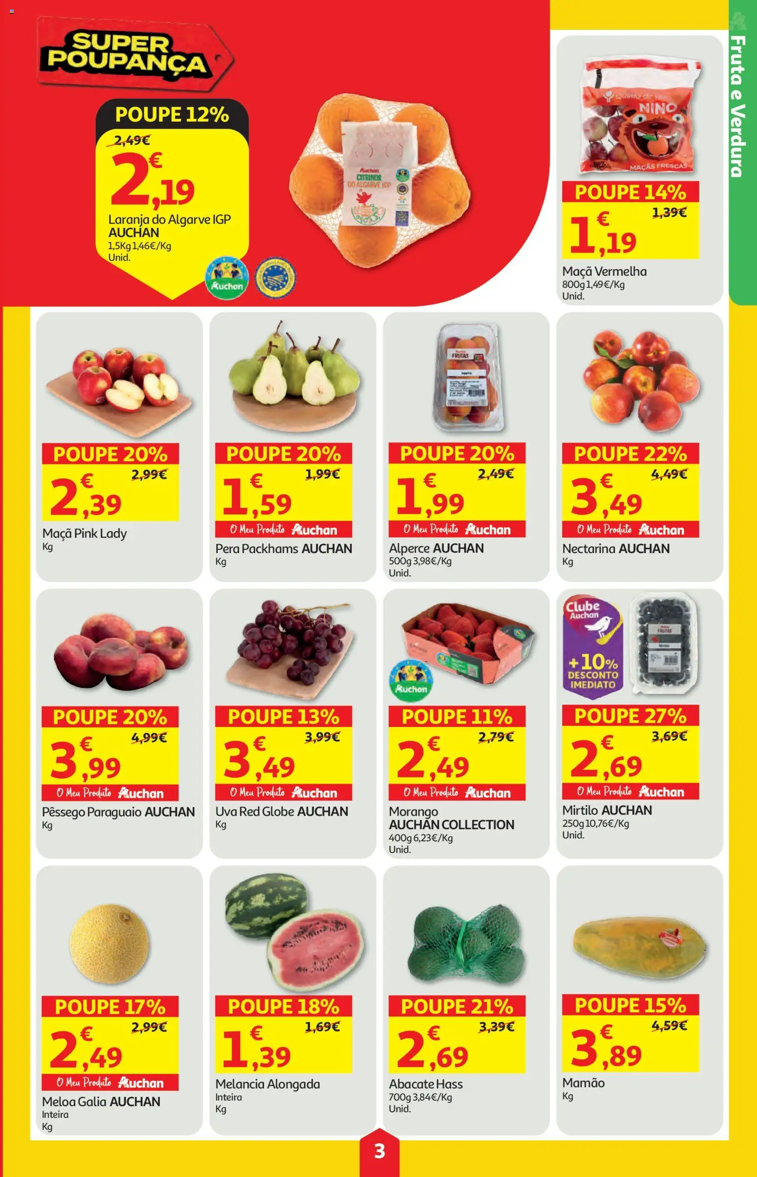 Auchan folheto │ válido de 28.05.2026 | Página: 3 | Produtos: Maça, Abacate, Maçãs, Mamão