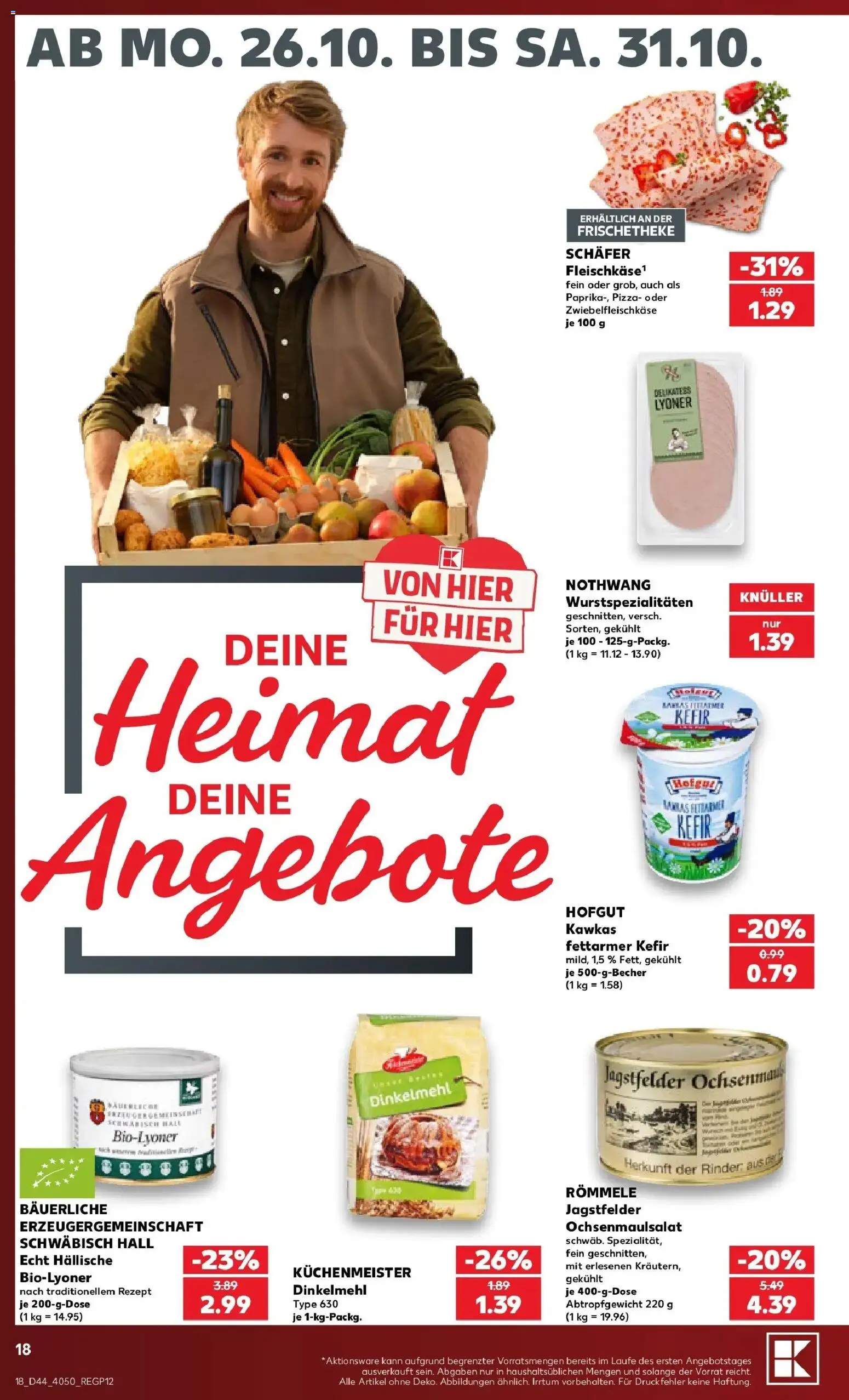 Prospekt Kaufland ab 26.10.2026 » Angebote Online zum Blättern | Seite: 22 | Produkte: Kefir, Pizza