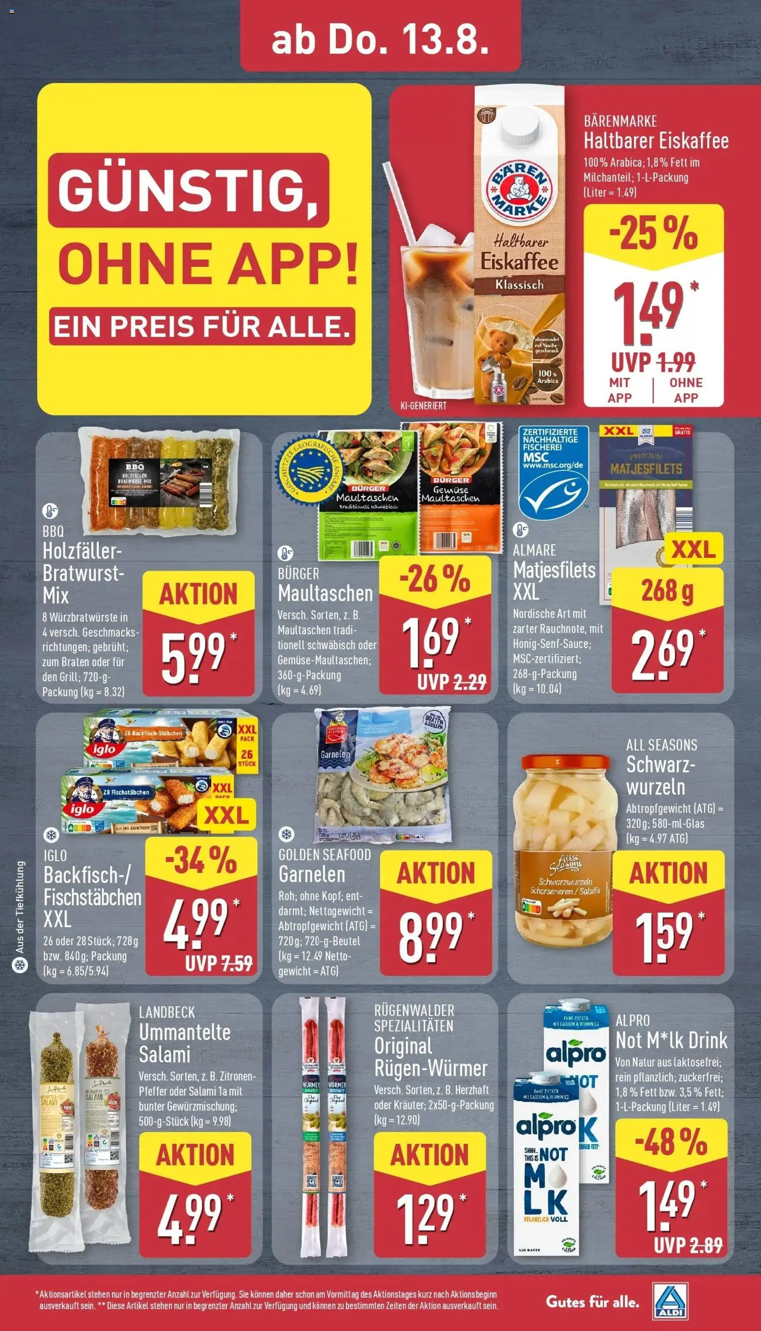 Aldi Wochenangebote (ab 10.08.2026) » Angebote Online | Seite: 31 | Produkte: Garnelen, Vanille, Zucker, Salami