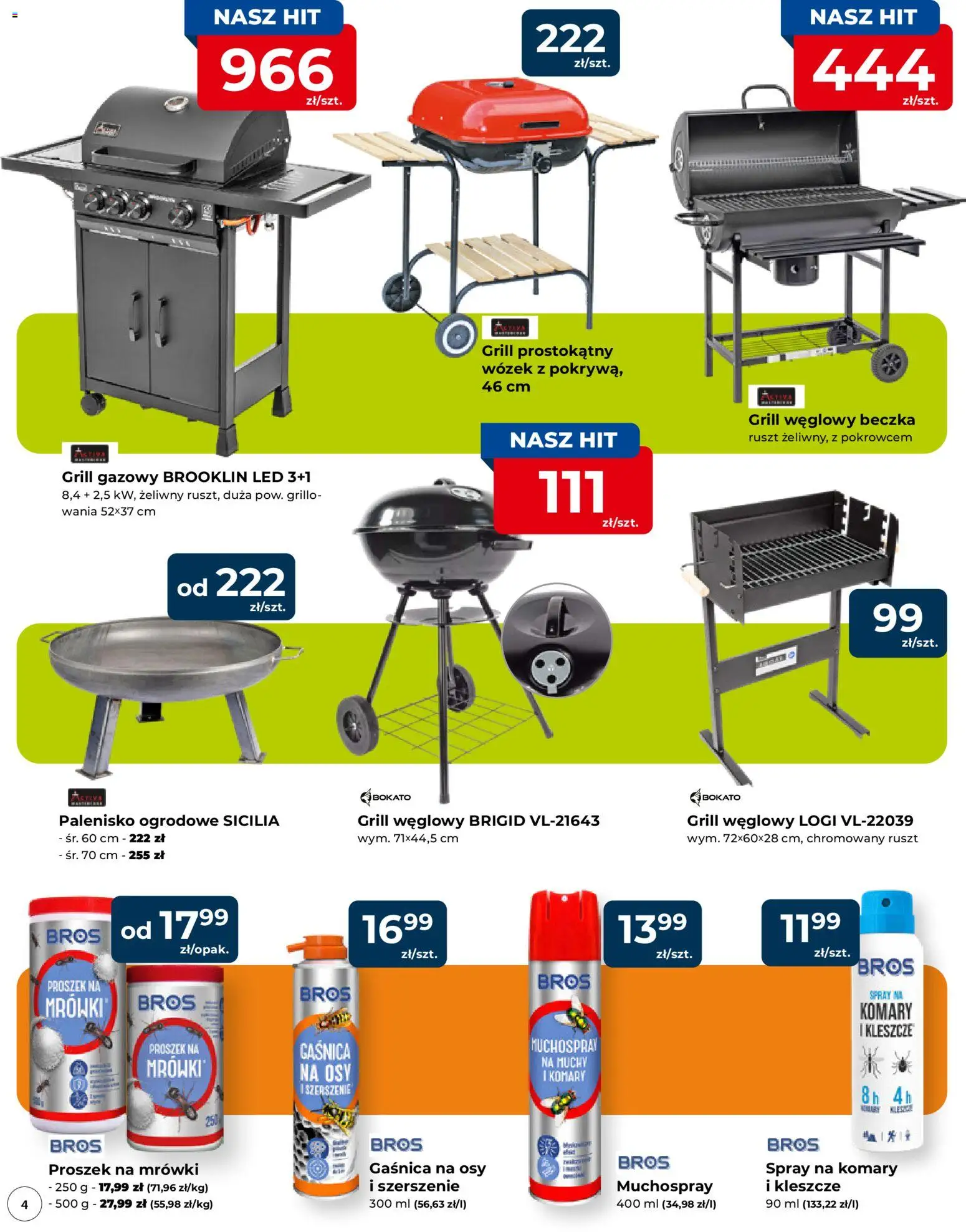 Mrówka gazetka - Elbląg od 03.06.2026 | Strona: 4 | Produkty: Gaśnica, Grill, Grill gazowy, Ruszt