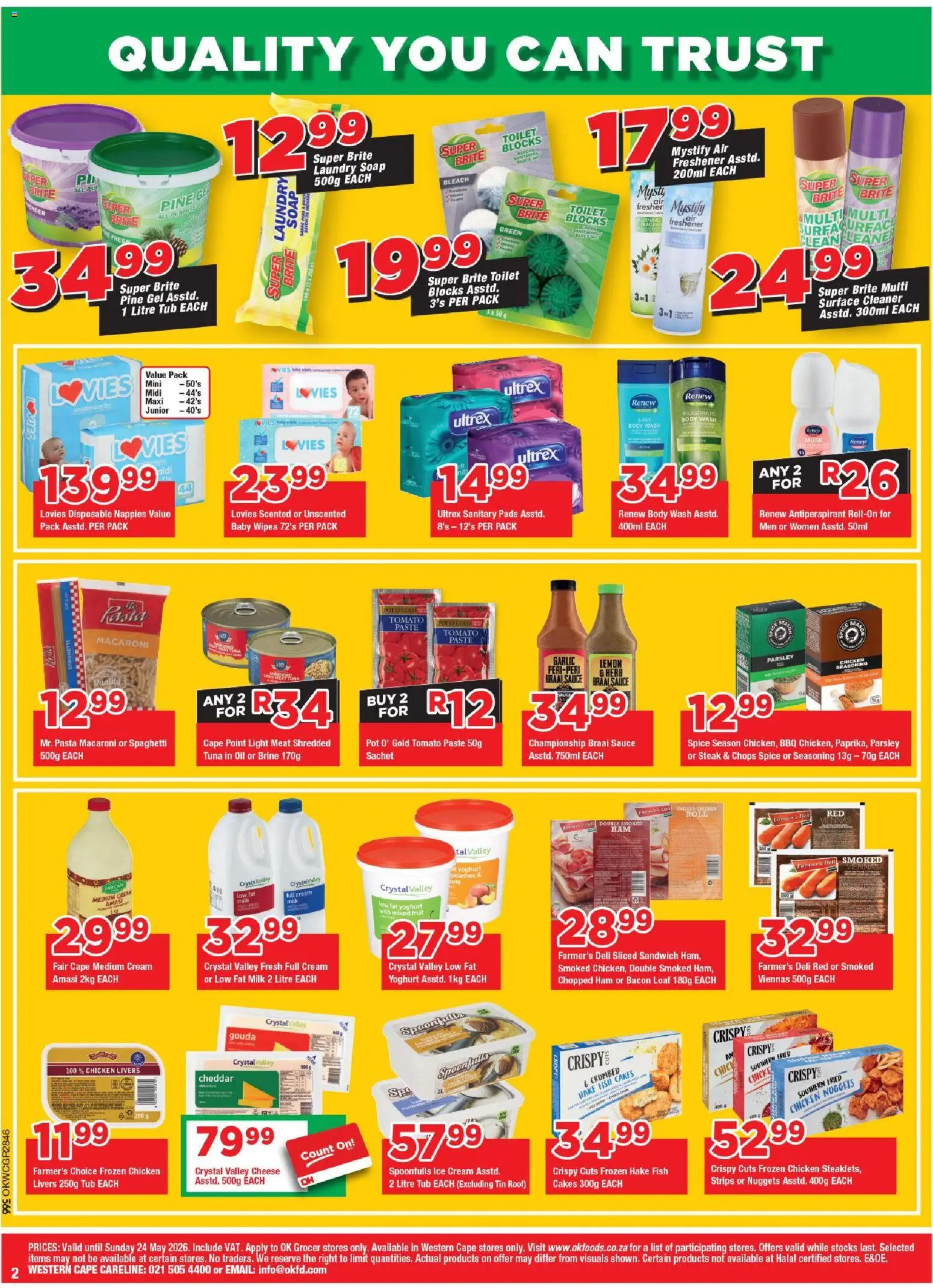 New OK Foods catalogue – valid from 13.05.2026 | Page: 2 | Products: Steak, Pads, Chicken, Antiperspirant