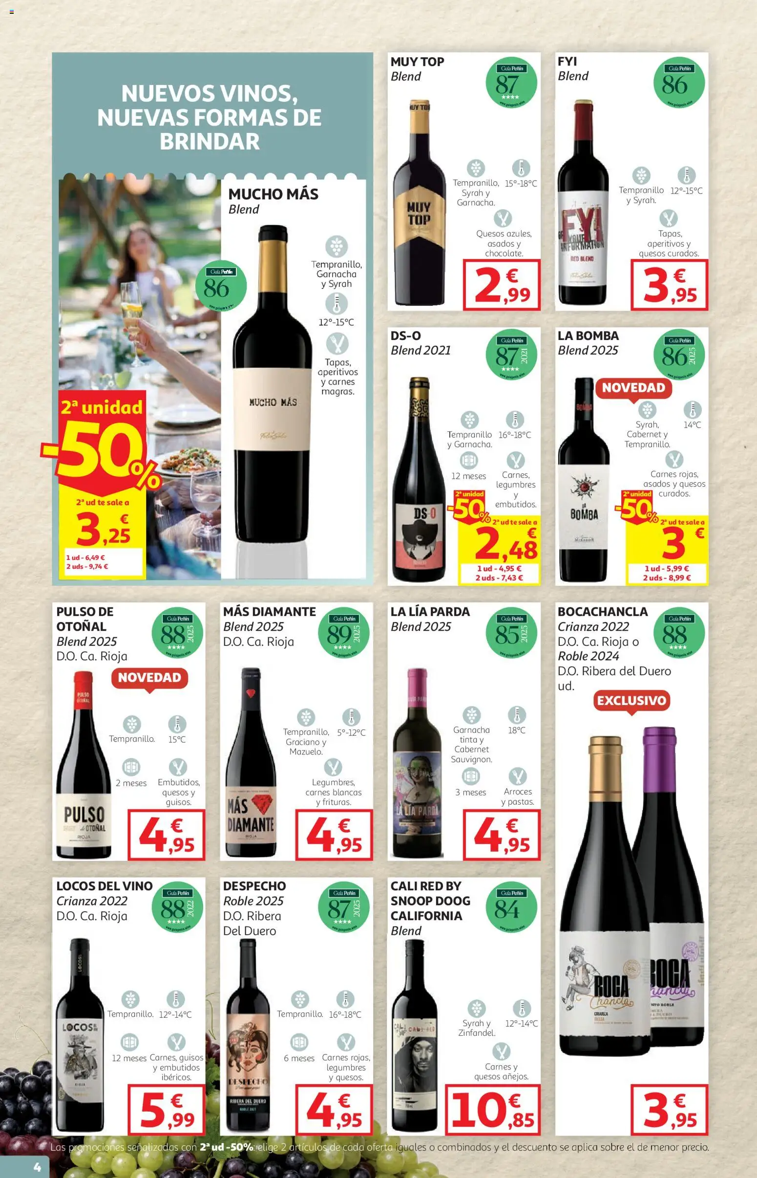 Alcampo - HG Castilla La Mancha │ válido desde el 08/10/2026 | Página: 4 | Productos: Vino, Té, Embutidos, Legumbres