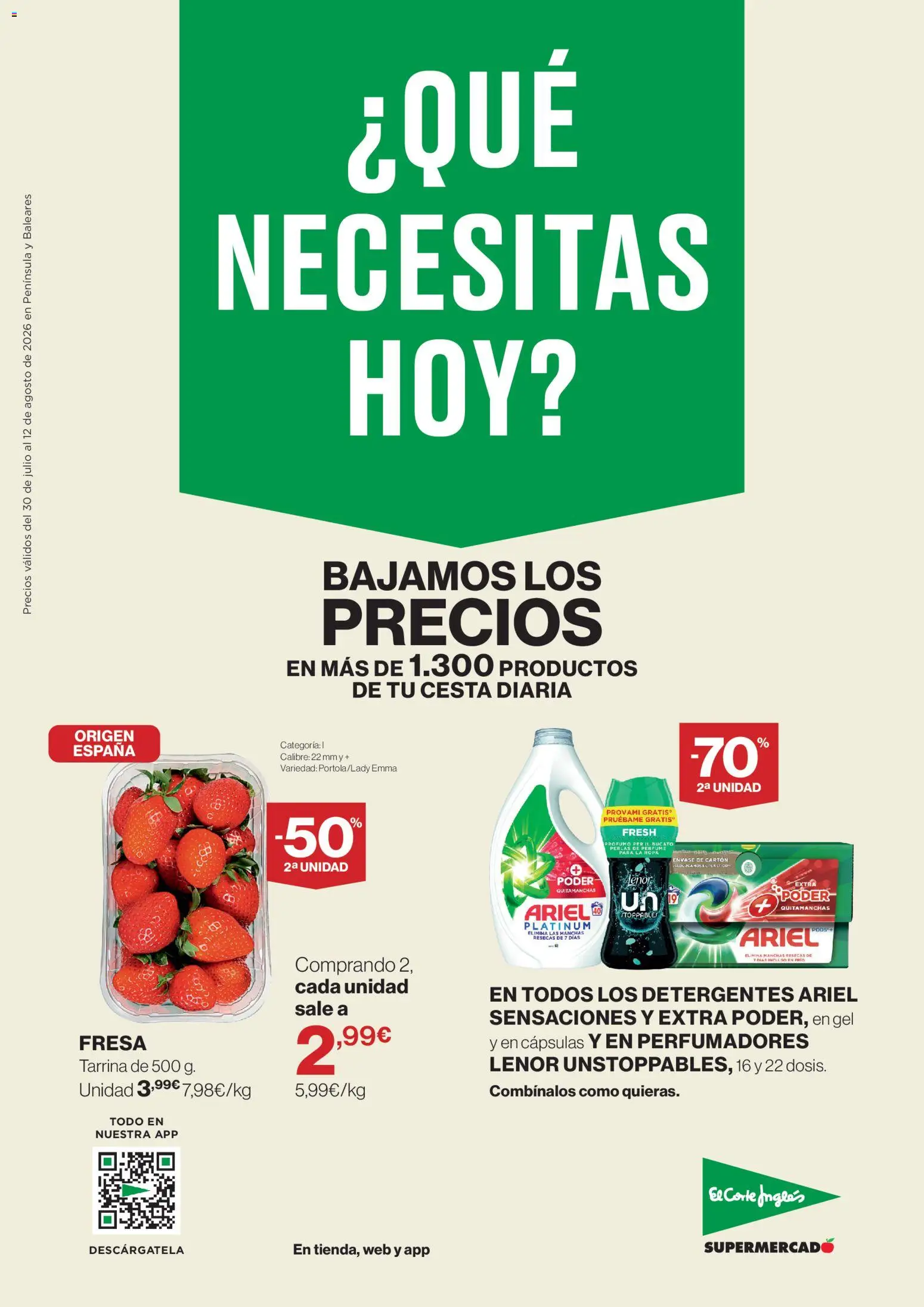 El Corte Inglés ofertas │ válido desde el 30/07/2026 | Página: 1 | Productos: Perfume, Quitamanchas, Ropa, Cesta