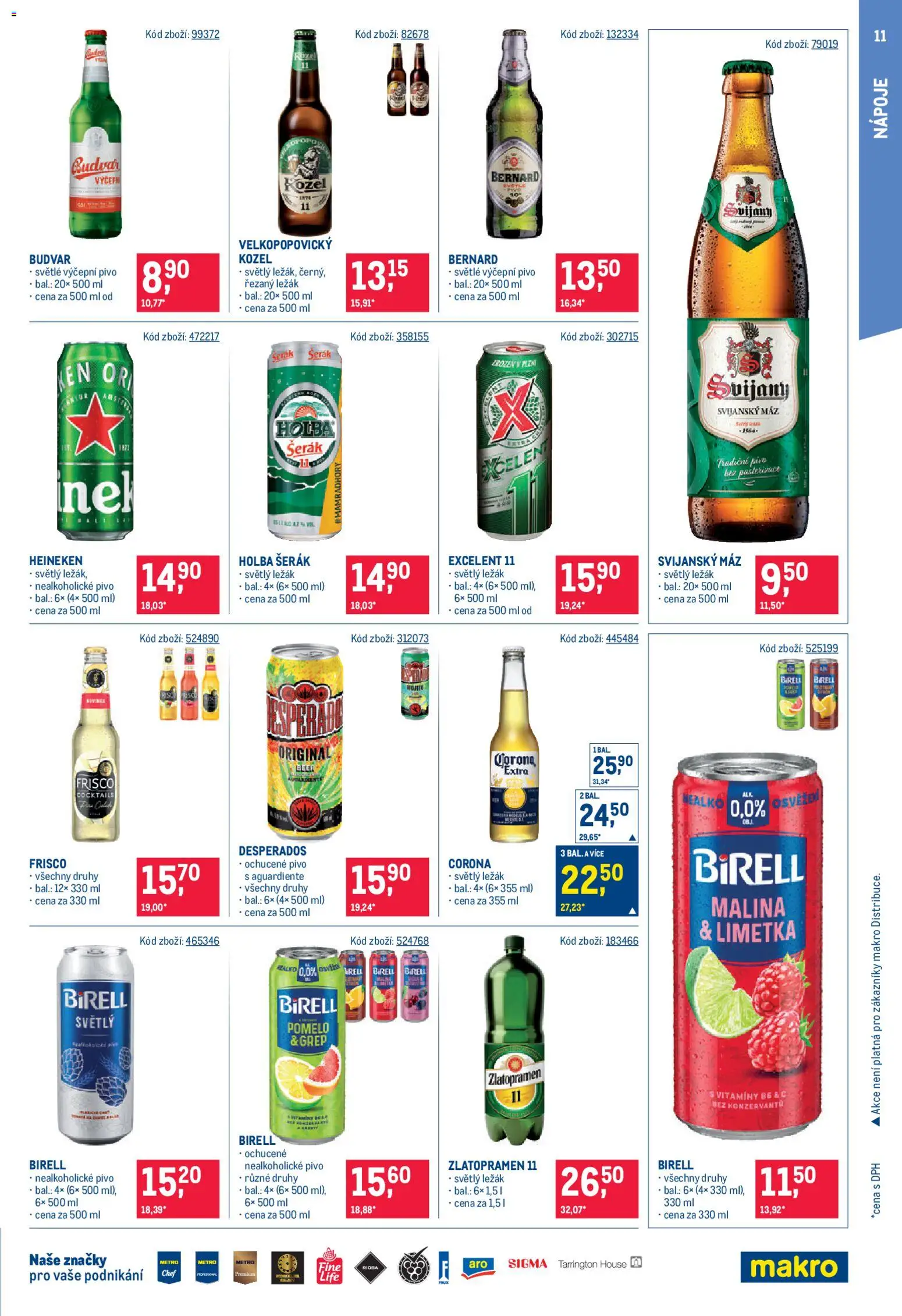 Makro leták - Maloobchod od 06.05.2026 | Strana: 11 | Produkty: Heineken, Holba šerák, Pomelo, Birell