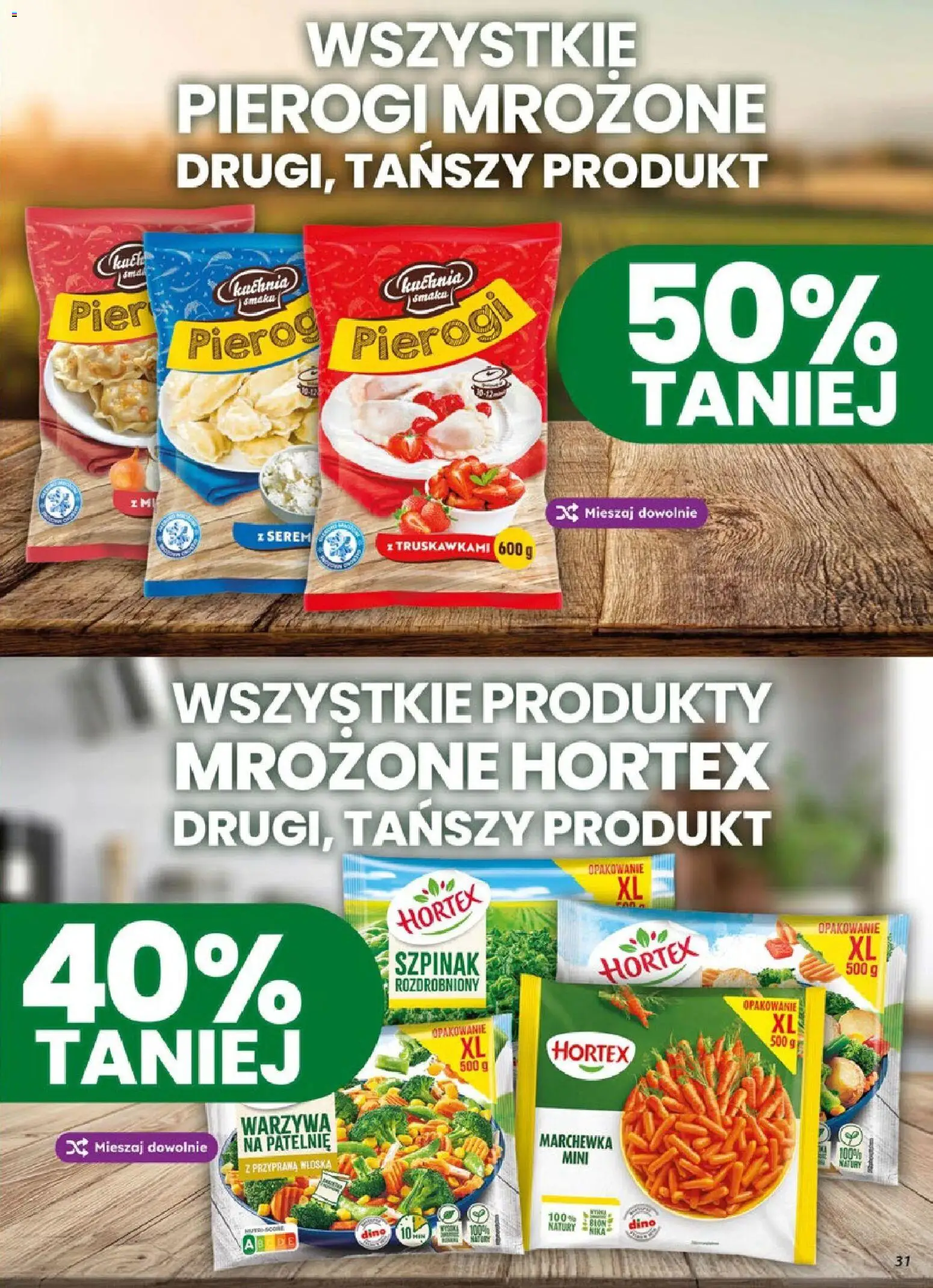 Dino gazetka od 19.08.2026 | Strona: 31 | Produkty: Serem, Pierogi, Szpinak, Warzywa