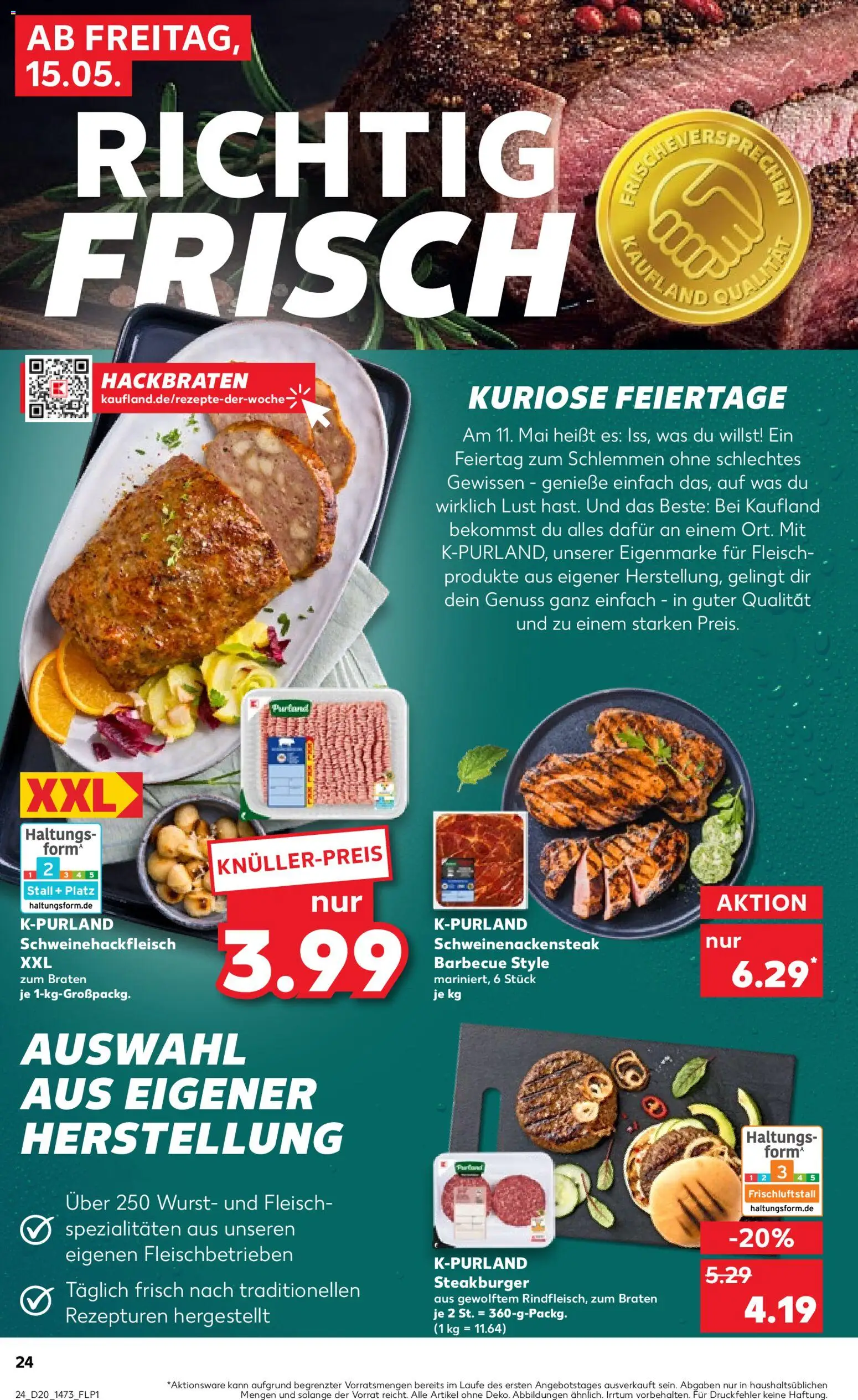 Kaufland Prospekt Potsdam	 – gültig ab 15.05.2026 | Seite: 24 | Produkte: Wurst, Fleisch