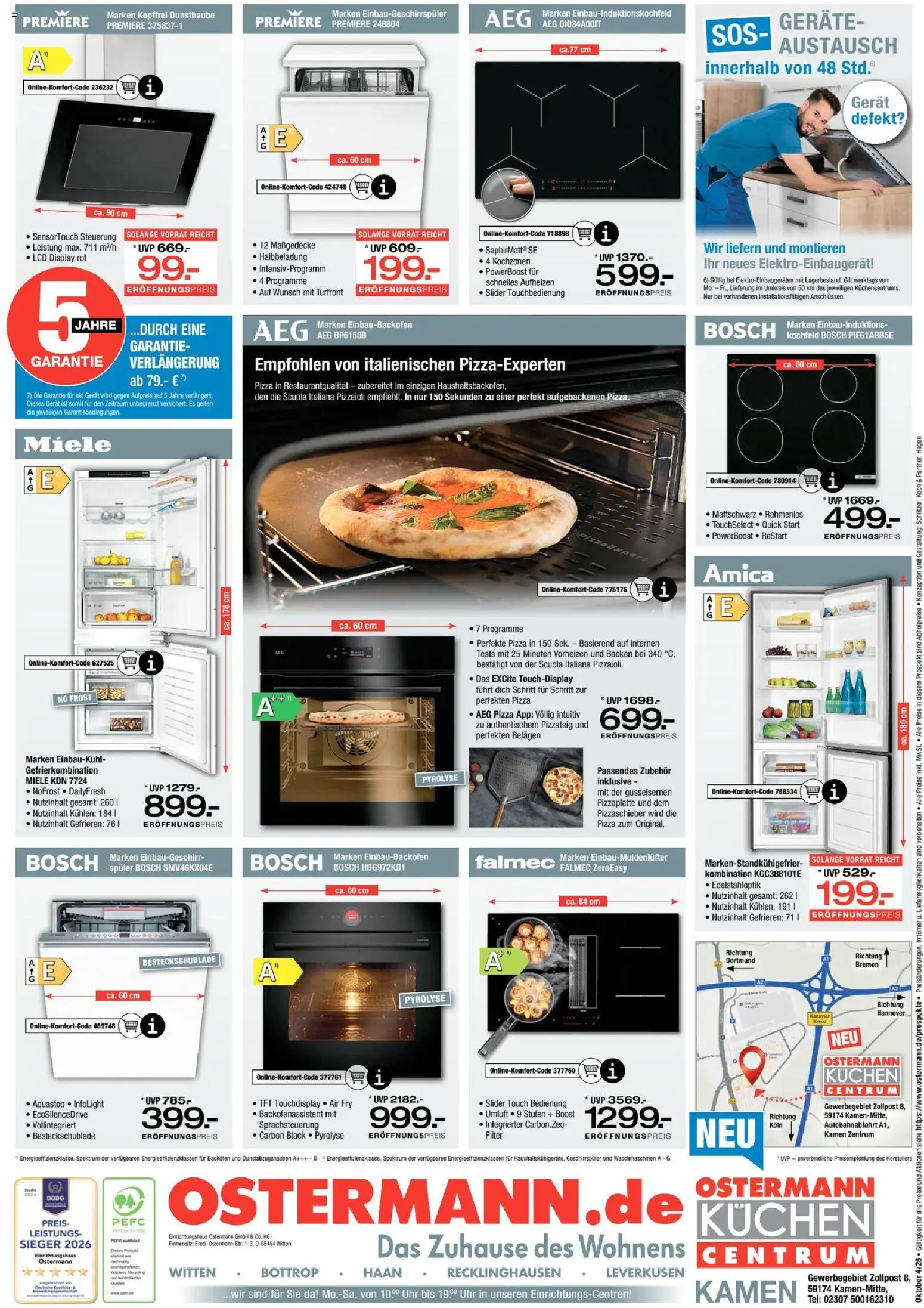Ostermann Neueröffnung Kamen – gültig ab 02.10.2026 | Seite: 12 | Produkte: AEG, Backofen, Pizza, Kuchen
