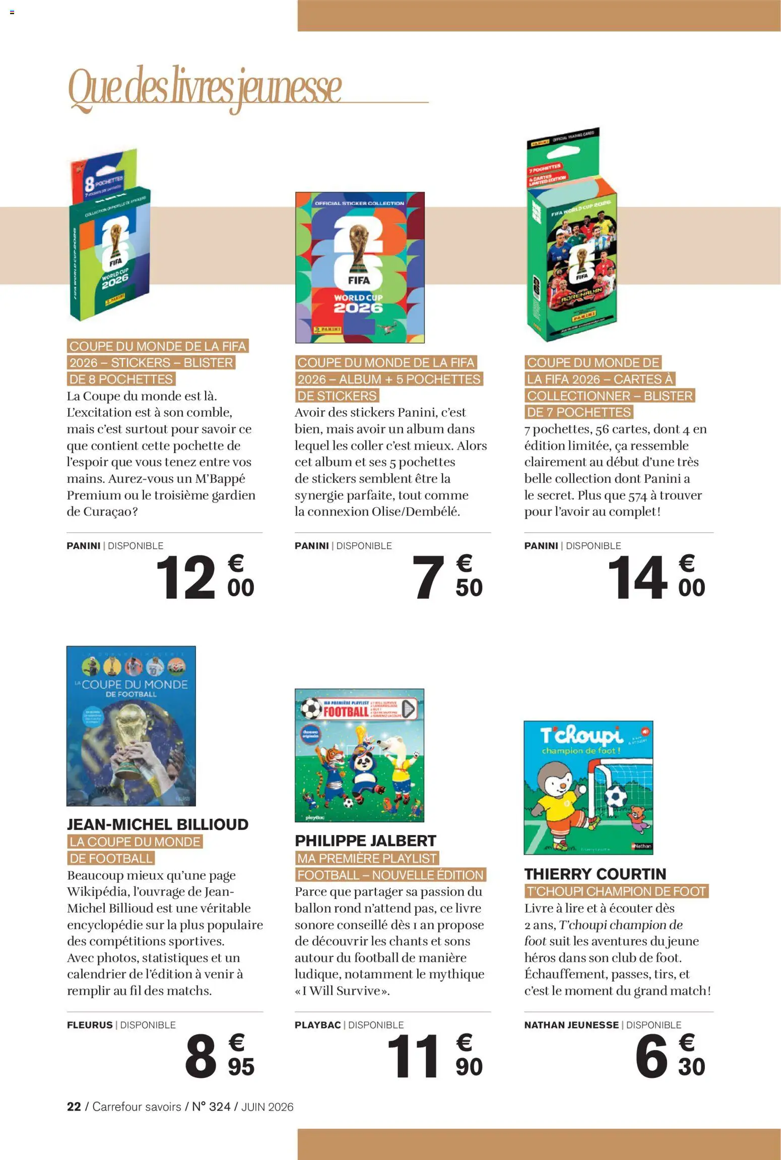 {H1} | Page: 22 | Produits: Panini, Calendrier, Mais, Livre