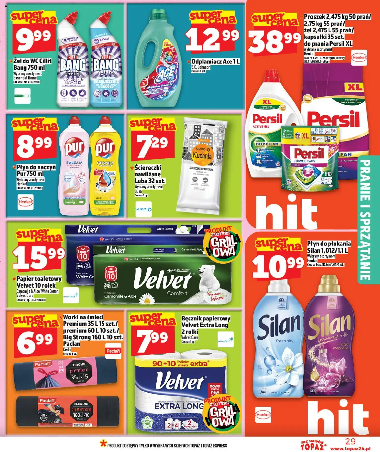 Topaz gazetka - MAZ od 30.04.2026 | Strona: 29 | Produkty: Papier toaletowy, Persil, Rolki, Ręcznik papierowy