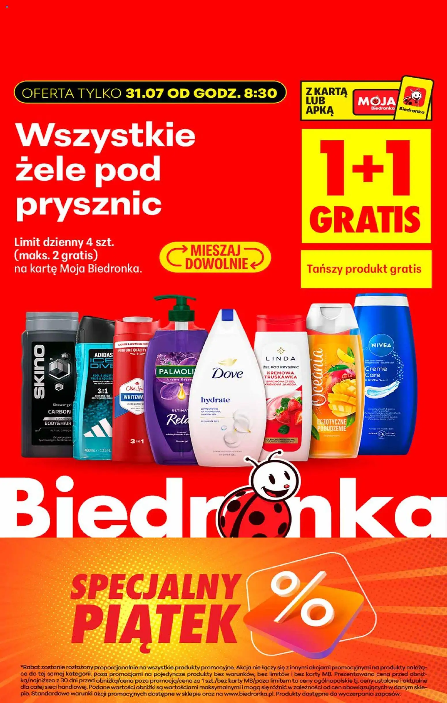Biedronka gazetka - Okazje piątek od 31.07.2026 | Strona: 12 | Produkty: Karta, Prysznic, Żel pod prysznic, Old spice