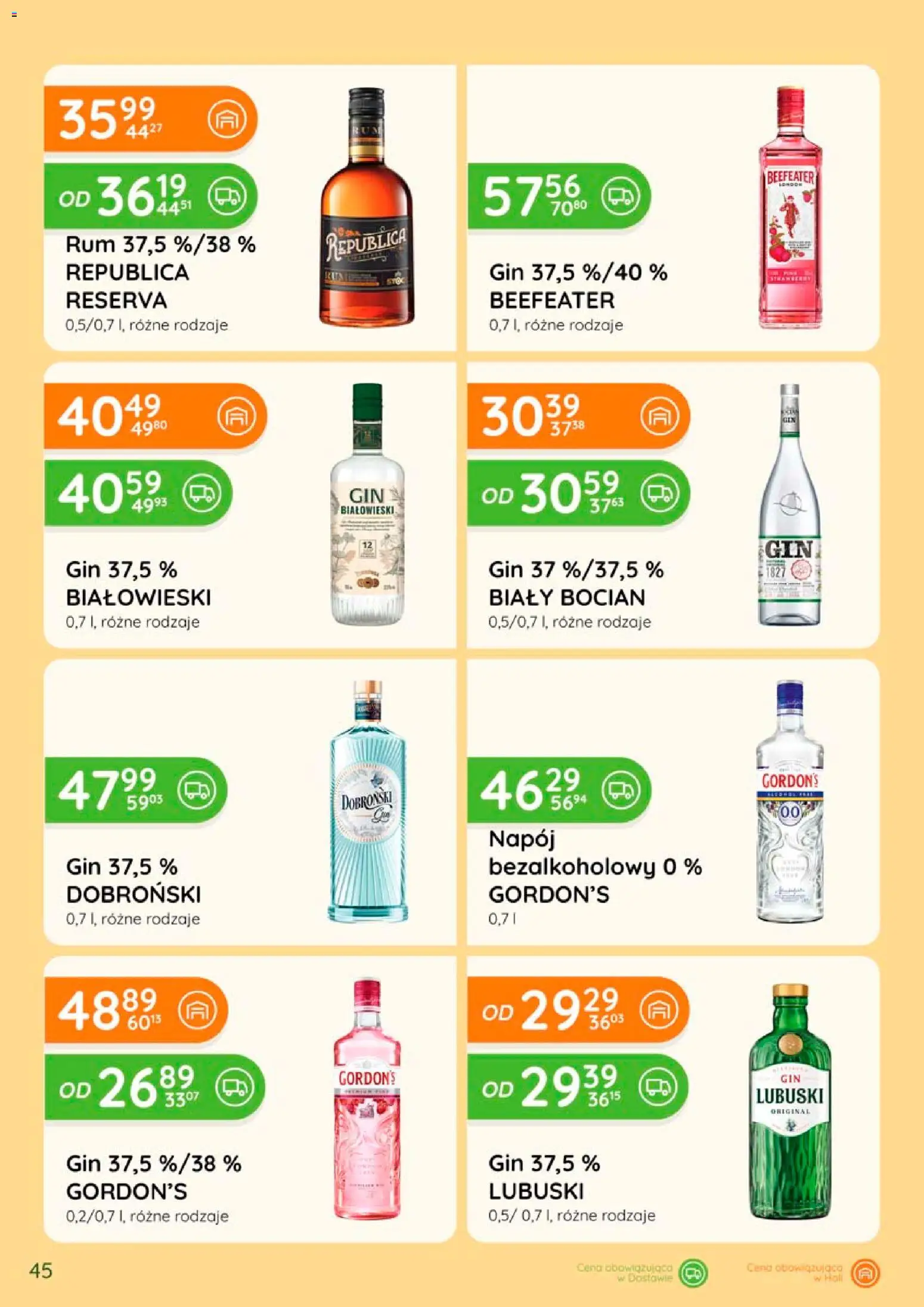 Eurocash gazetka - Katalog Alkoholowy od 01.08.2026 | Strona: 45 | Produkty: Beefeater, Rum, Gin