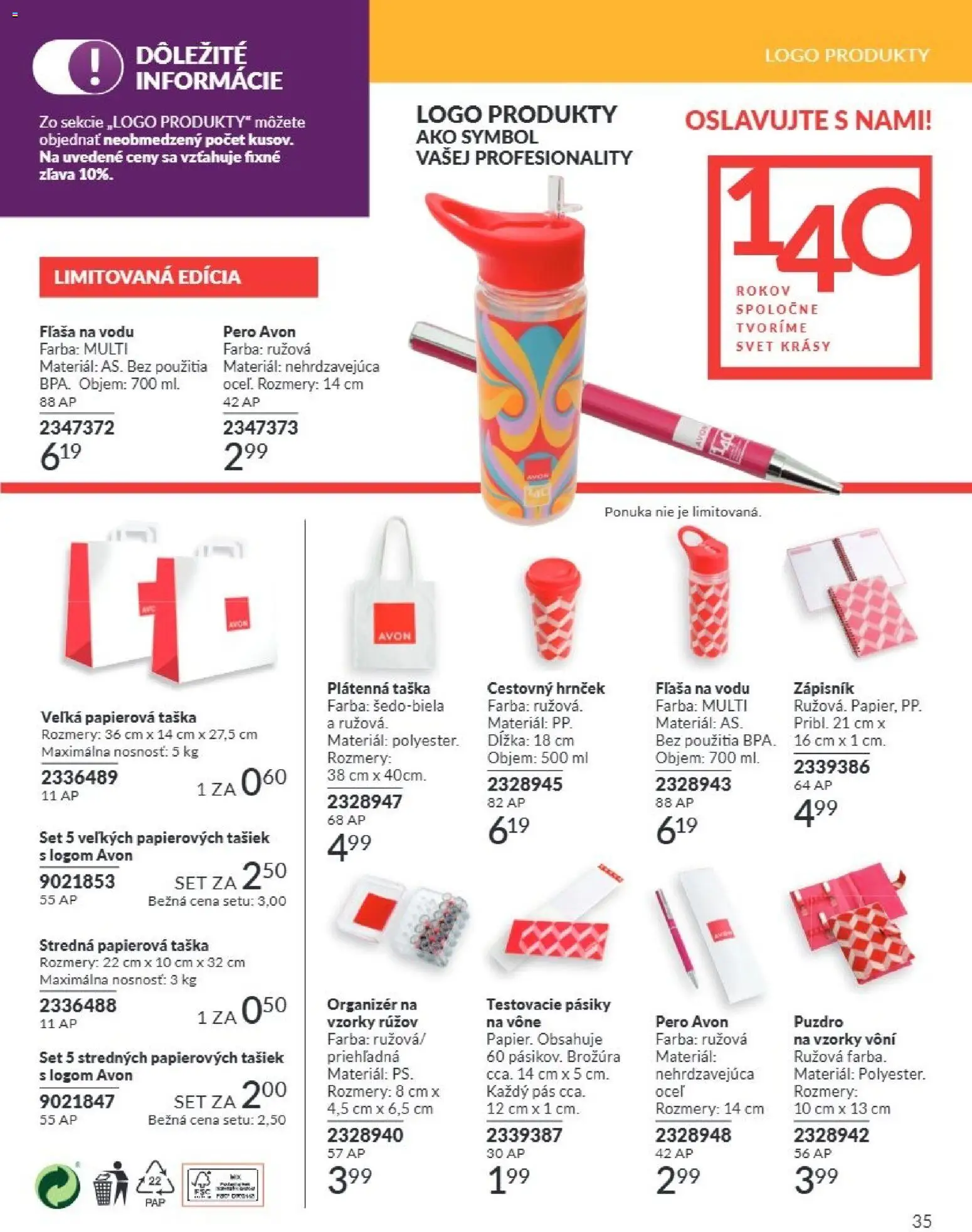 Nové Avon akcie – leták je platný od 01.07.2026 | Strana: 35 | Produkty: Pás, Organizér, Taška