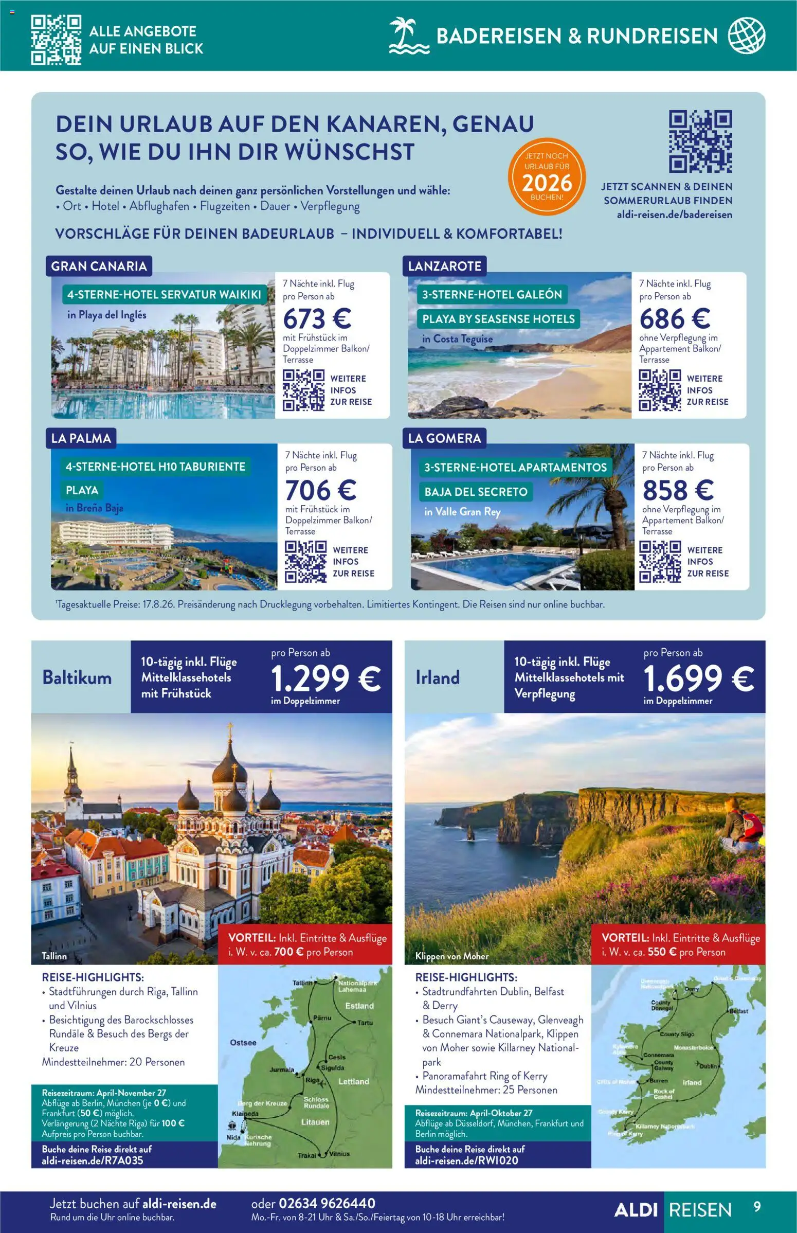Aldi Reisen  Reisemagazin – gültig ab 01.09.2026 | Seite: 9 | Produkte: Rock, Uhr