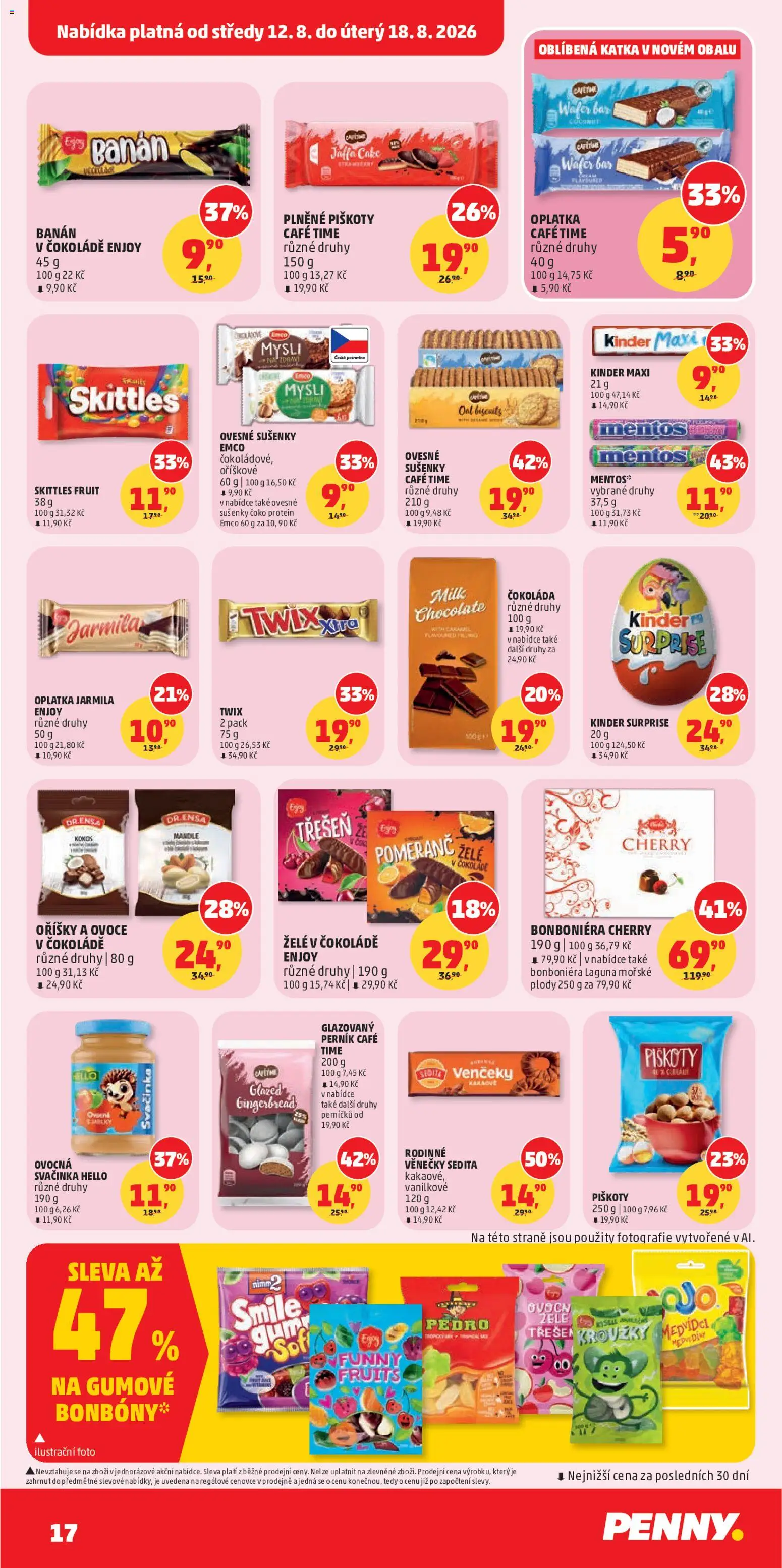 Penny Market leták od 12.08.2026 | Strana: 17 | Produkty: Mořské plody, Perník, Skittles, Mandle