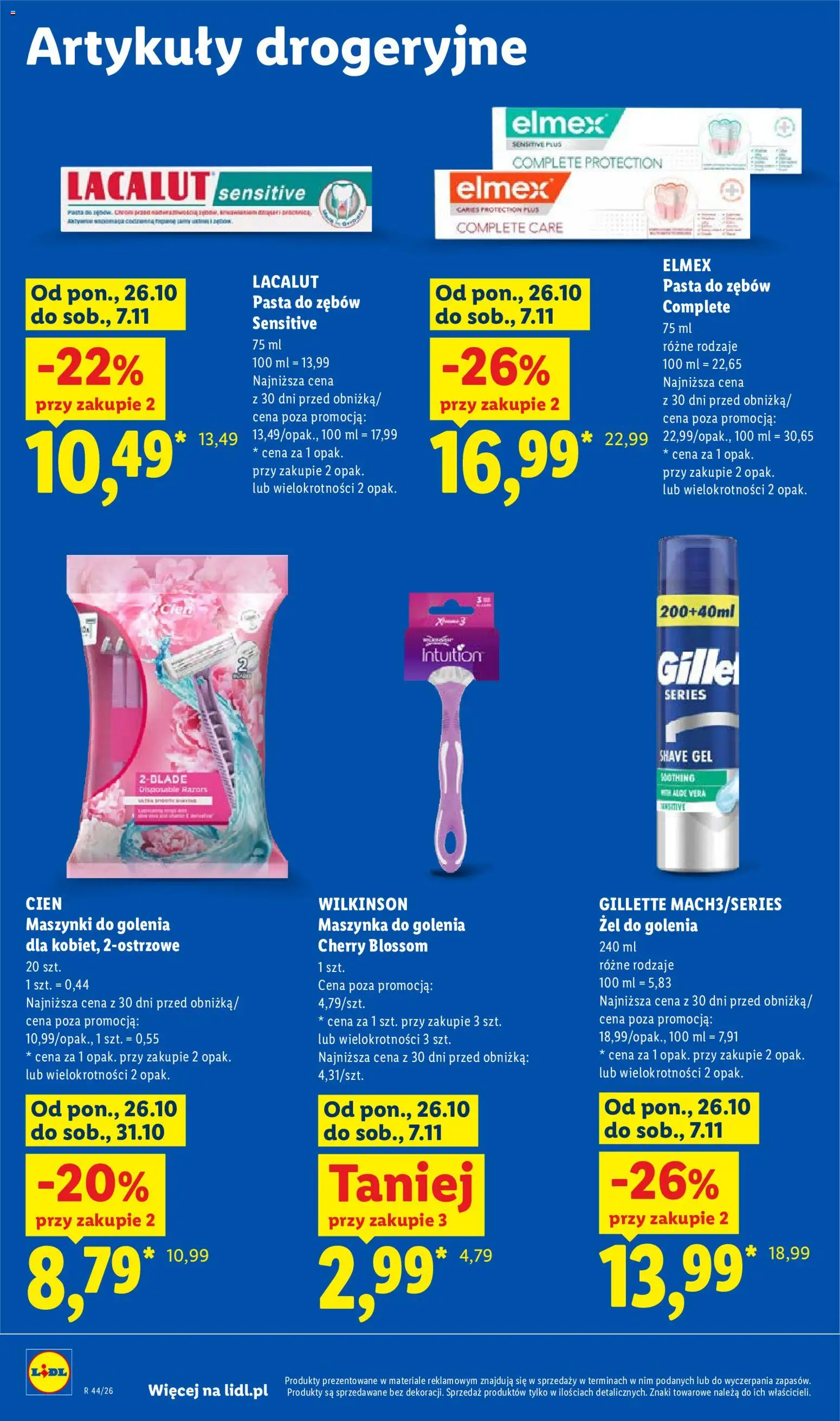 Lidl Polsko leták od 29.10.2026 | Strana: 104 | Produkty: Elmex, Cien, Lacalut, Aloe vera