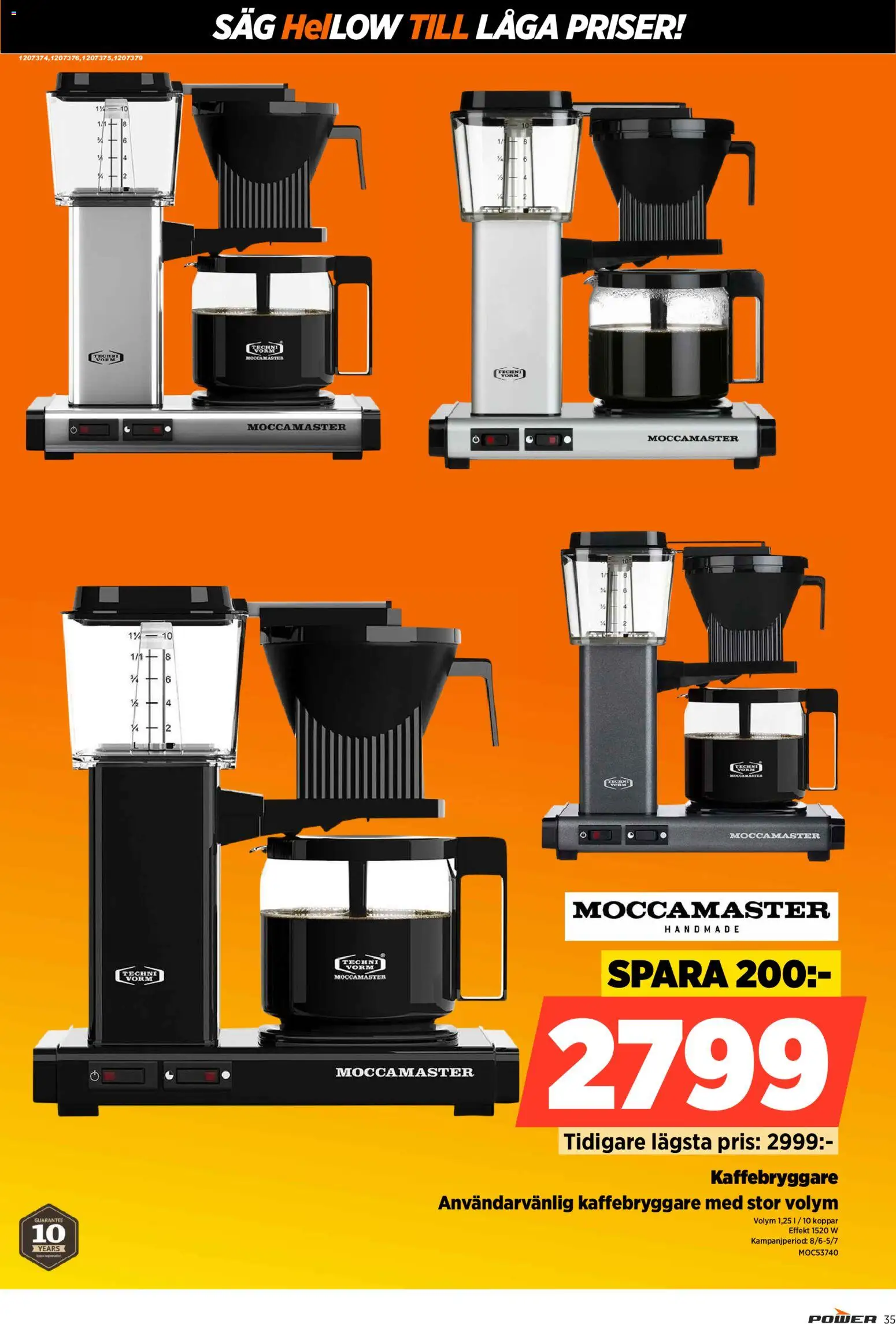 Power reklamblad aktuell från 08.06.2026 | Sida: 35 | Produkter: Kaffebryggare, Såg