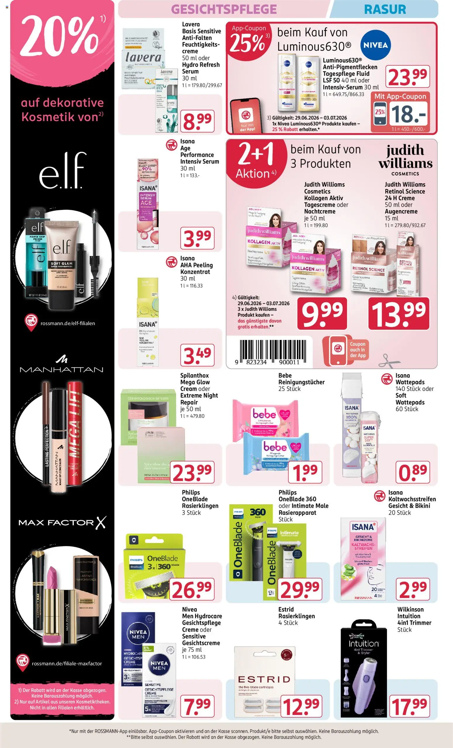 Rossmann Angebotsprospekt – gültig ab 29.06.2026 | Seite: 9 | Produkte: Philips, Peeling, Foundation, Serum