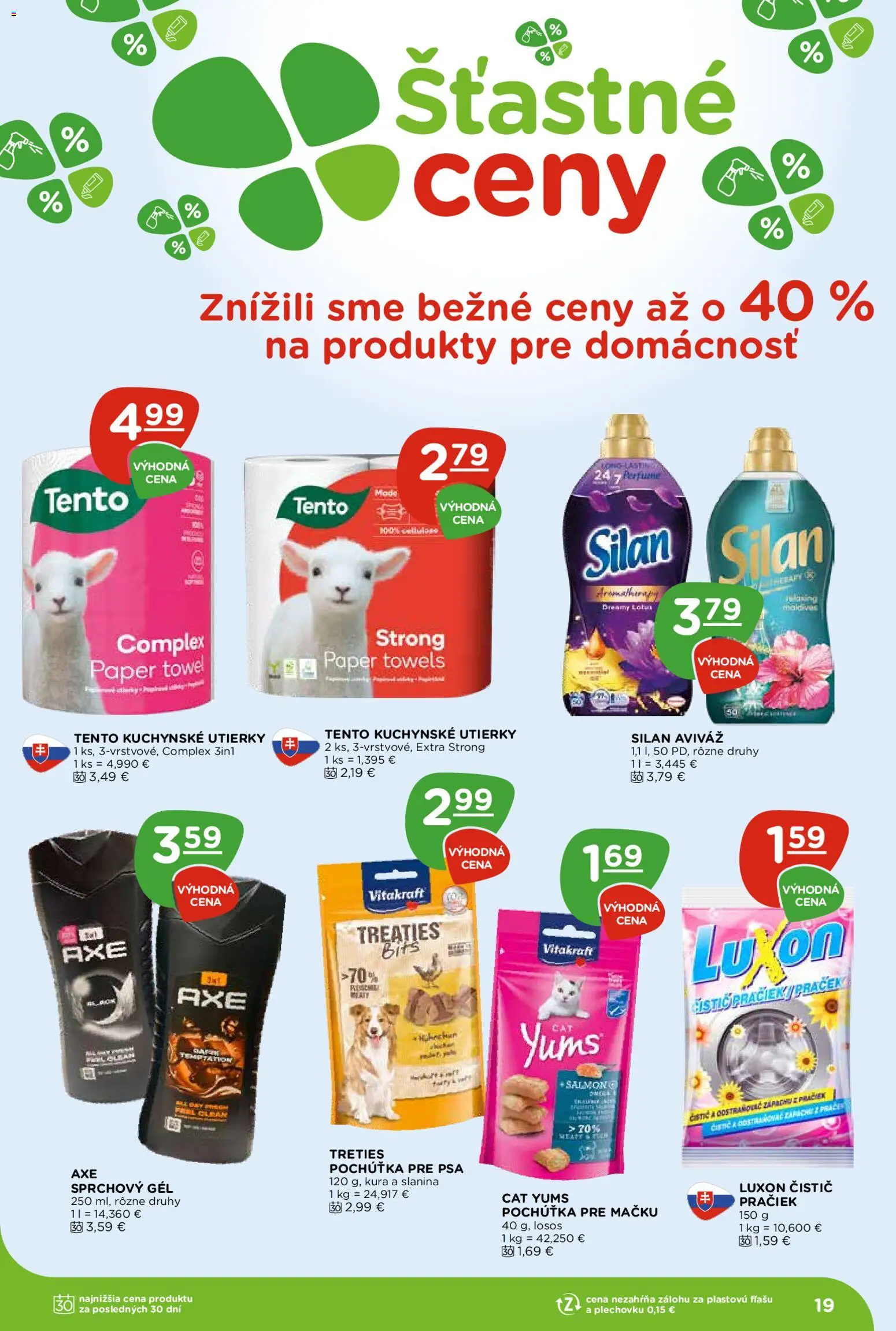 Nové Terno akcie – leták je platný od 28.05.2026 | Strana: 19 | Produkty: Slanina, Silan, Aviváž, Losos