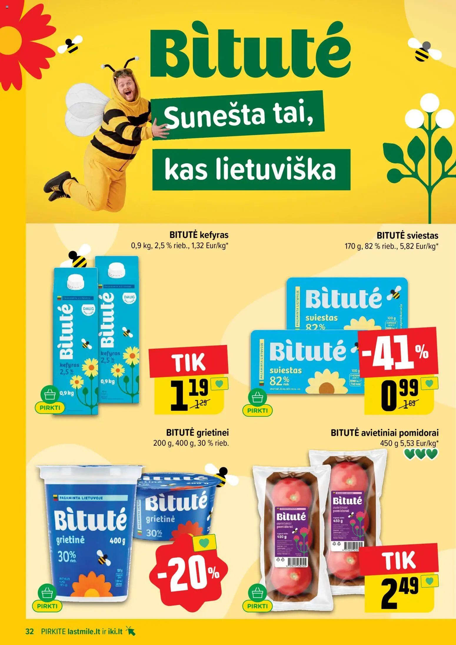 IKI akcijos nuo 2026.09.28 | Puslapis: 32 | Prekių: Sviestas, Pomidorai, Grietinė