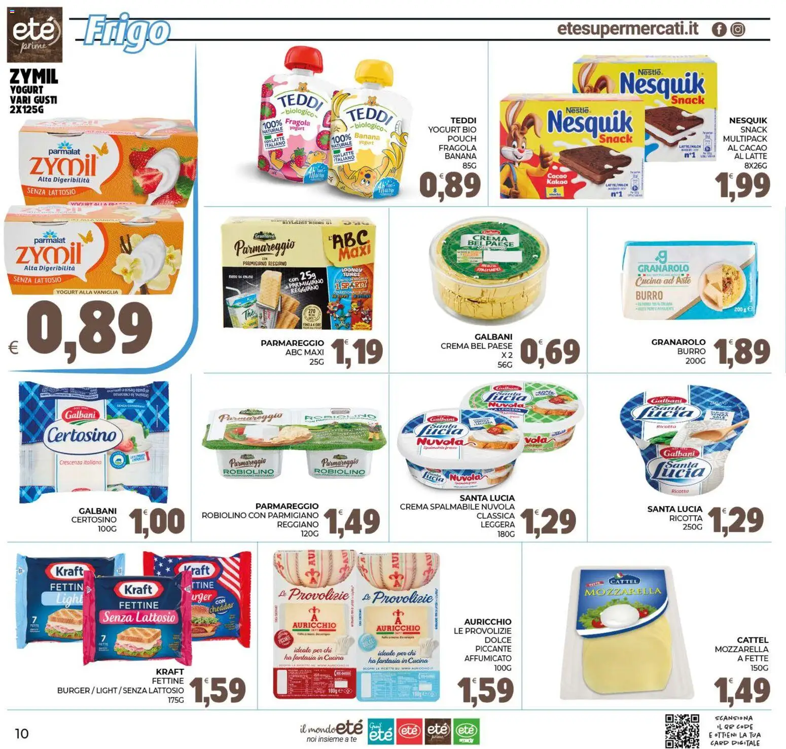 Volantino Eté del 07/08/2026 | Pagina: 10 | Prodotti: Yogurt, Burro, Ricotta, Crescenza