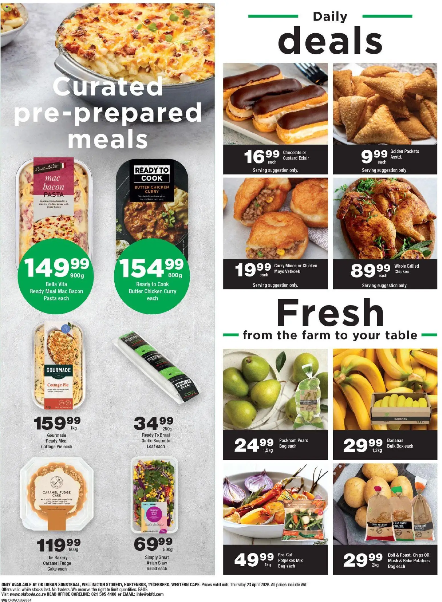 New OK Foods catalogue – valid from 15.04.2026 | Page: 2 | Products: Salad, Sauce, Garlic, Caramel
