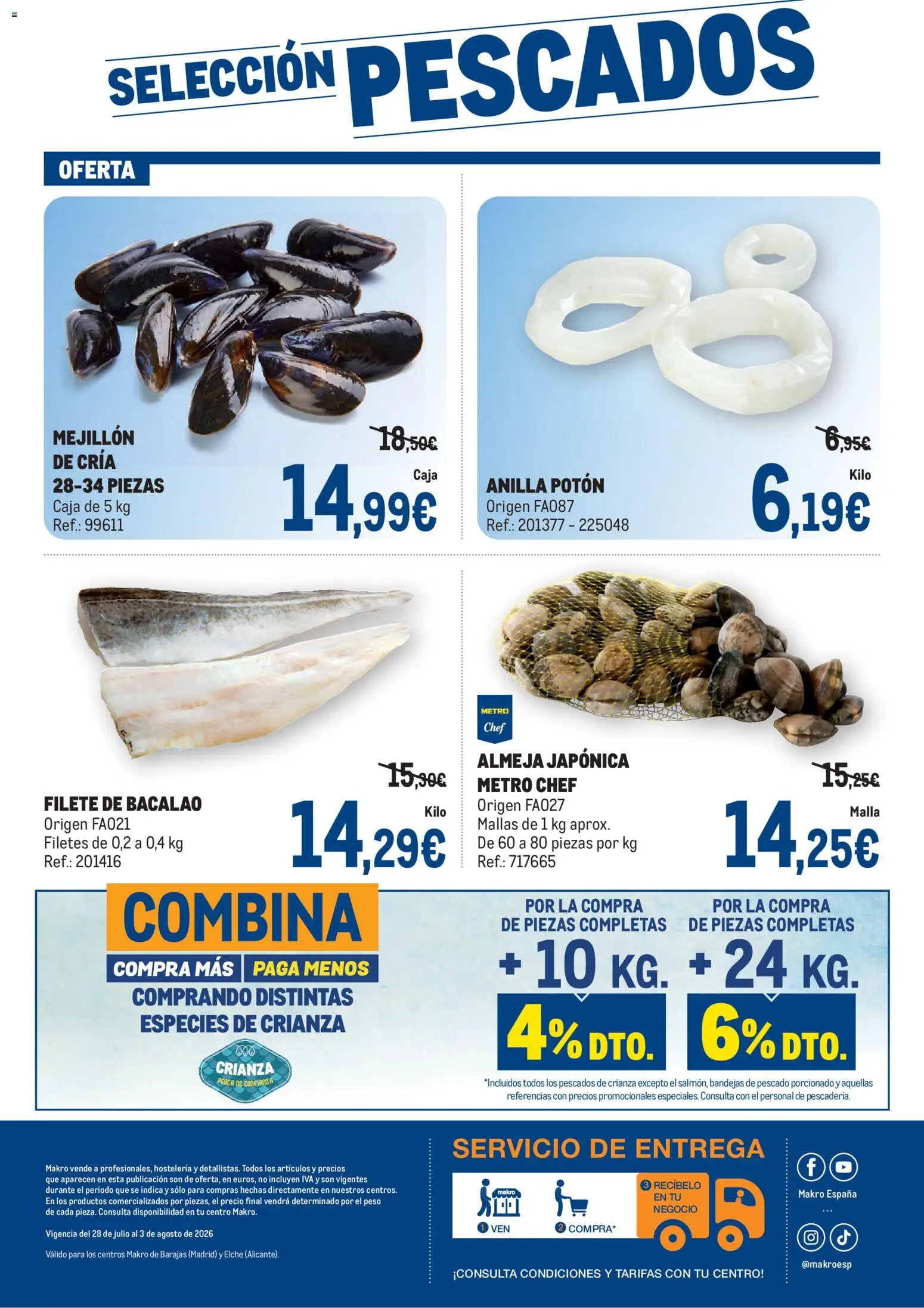 Makro Frescos Barajas - Elche │ válido desde el 28/07/2026 | Página: 4 | Productos: Pescado, Peso, Filete, Caja