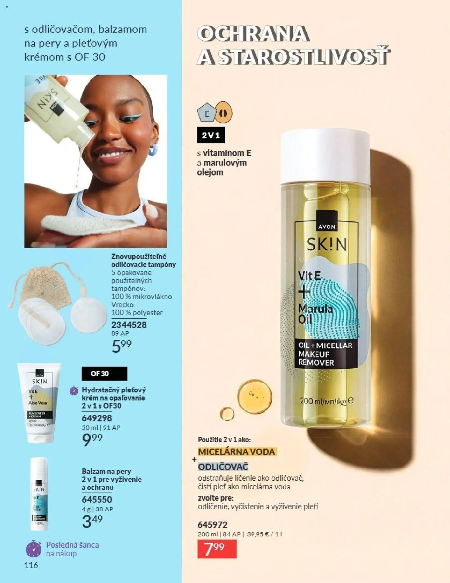 Nové Avon akcie – leták je platný od 01.08.2026 | Strana: 116 | Produkty: Odličovač, Krém, Voda