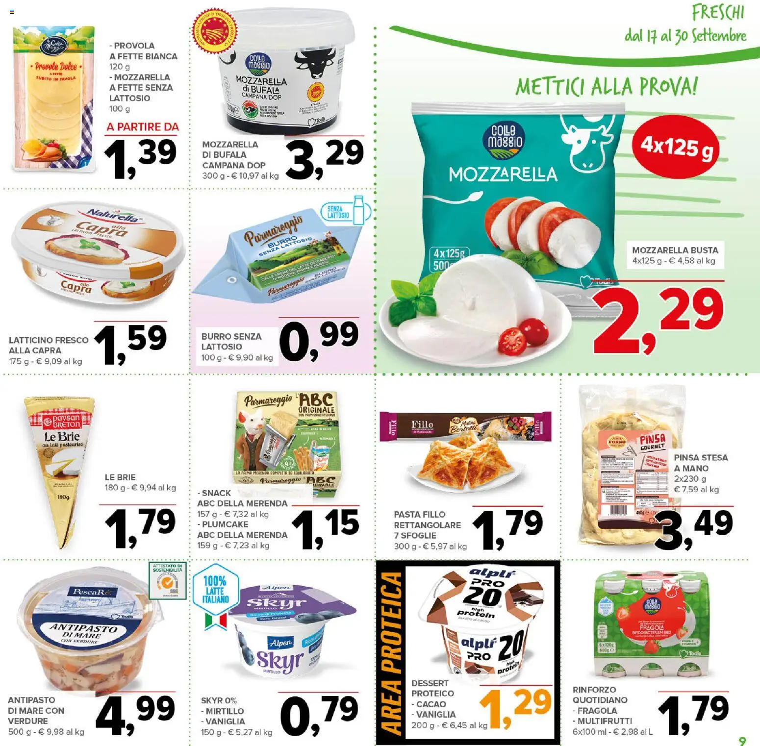 Volantino Todis del 17/09/2026 | Pagina: 9 | Prodotti: Vaniglia, Pasta, Cacao, Forno