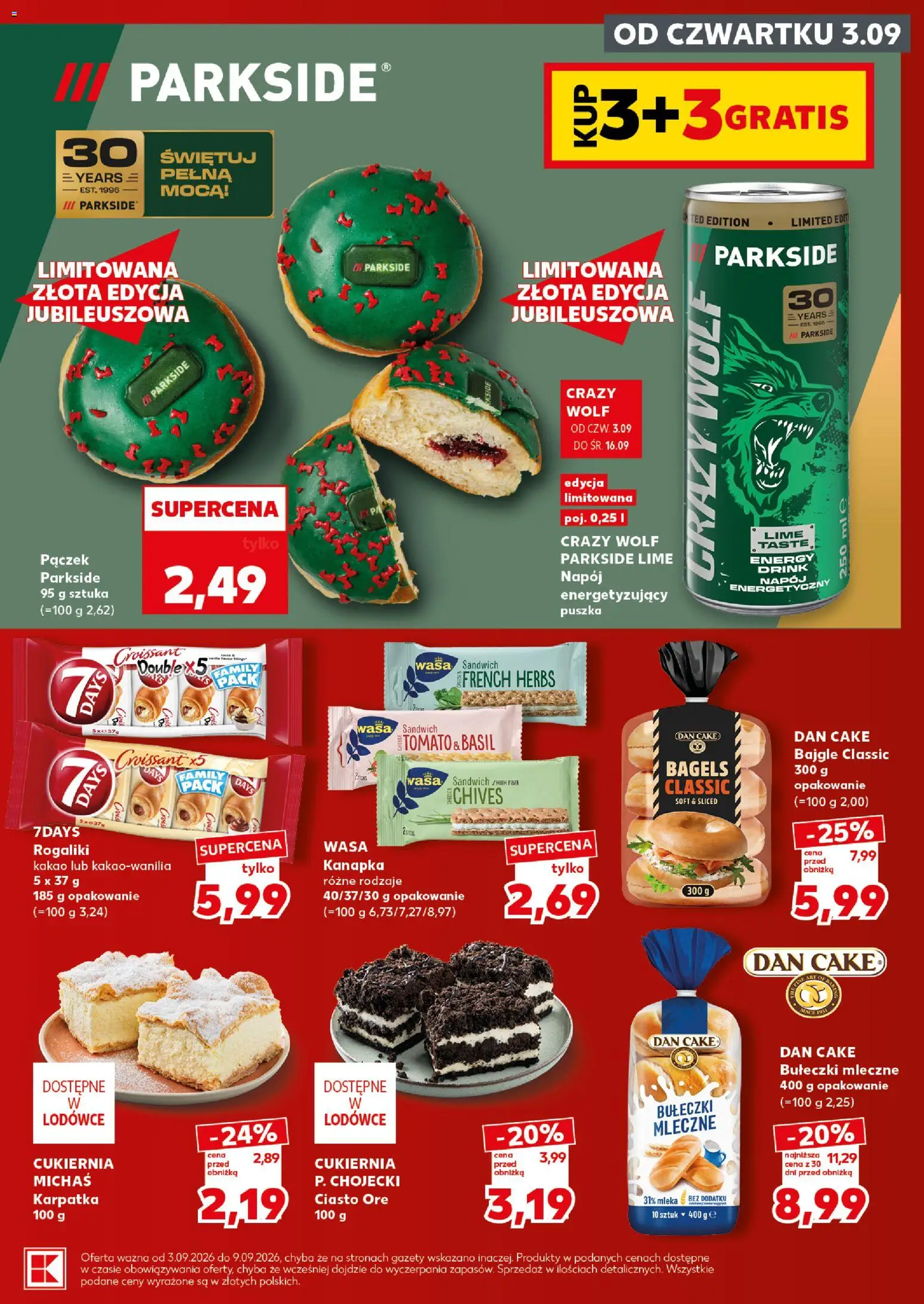 Kaufland Polsko leták - Mocny start od 07.09.2026 | Strana: 15 | Produkty: Parkside, Bagels, Croissant, Kakao