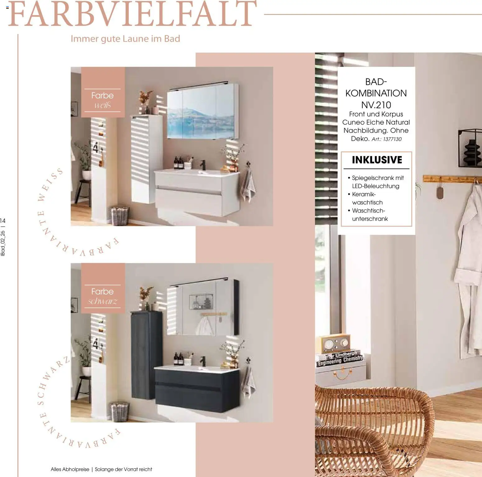 Zurbrüggen Bad Design Trends – gültig ab 23.03.2026 | Seite: 14 | Produkte: Bad, Waschtisch, Spiegelschrank, Unterschrank