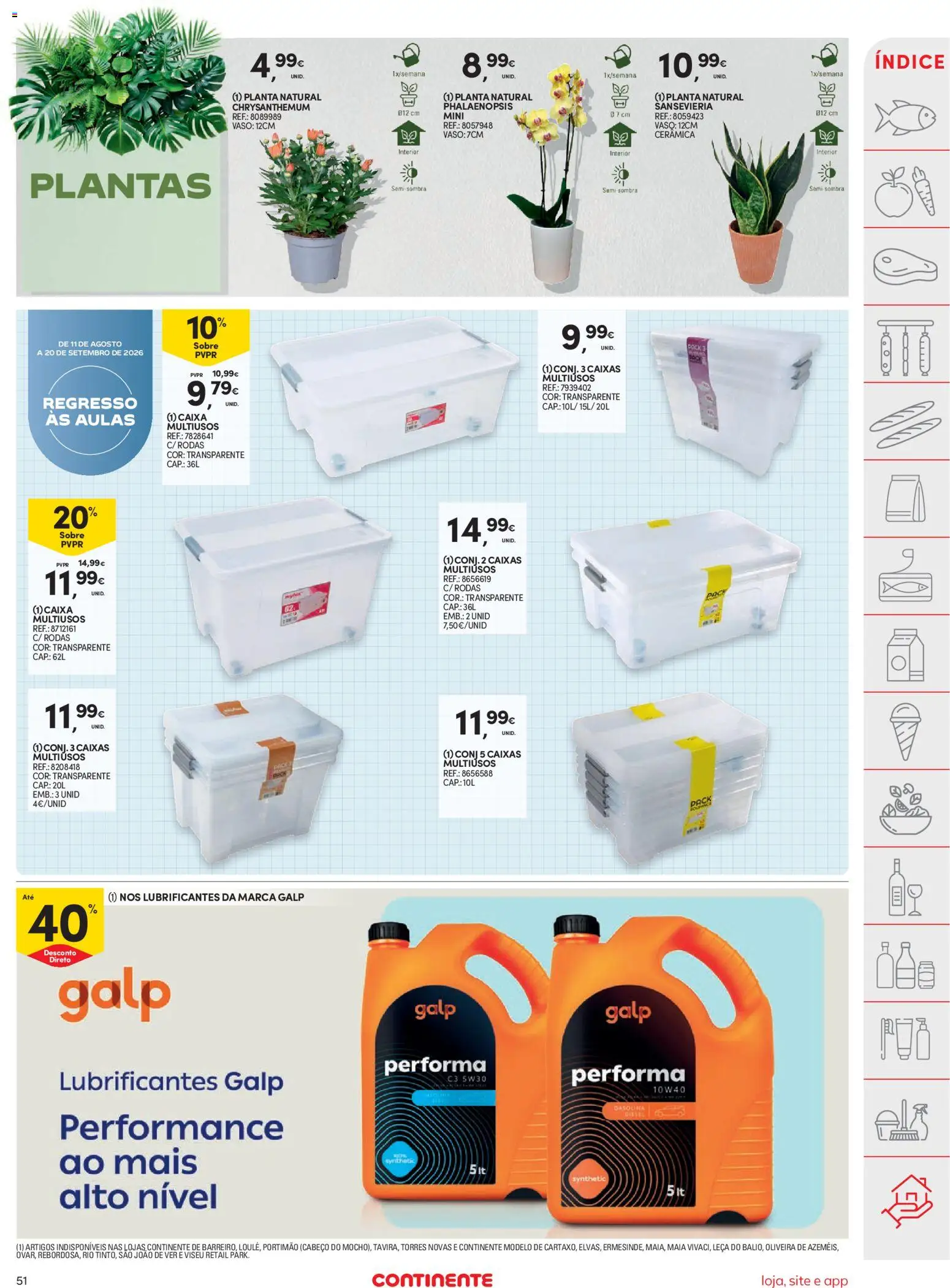 Continente folheto │ válido de 18/08/2026 | Página: 51 | Produtos: Caixa, Vaso