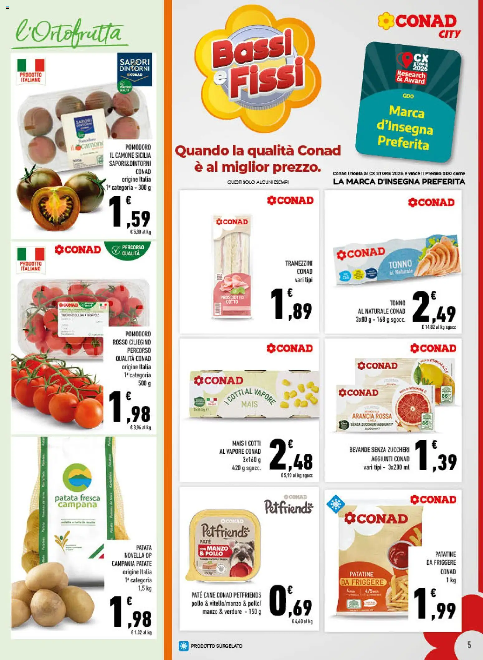Volantino Conad del 06.05.2026 | Pagina: 5 | Prodotti: Manzo, Patate, Tonno al naturale, Arancia