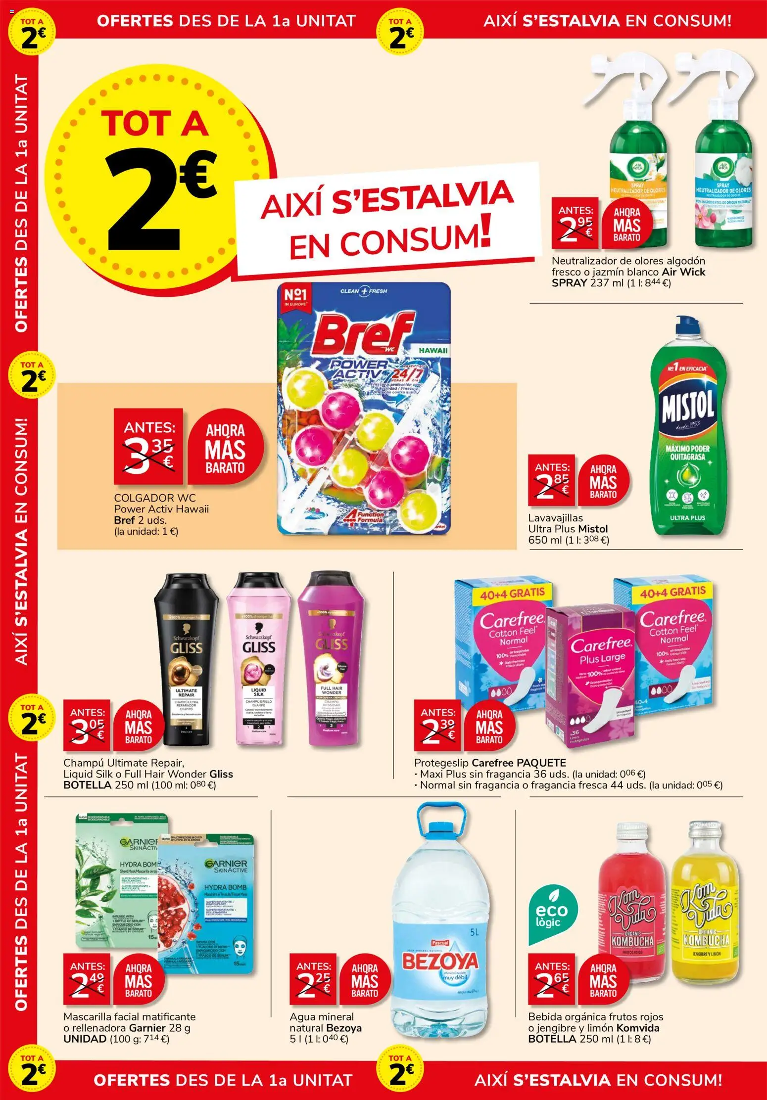 Consum folleto │ válido desde el 27/08/2026 | Página: 4 | Productos: Champú, Sérum, Mascarilla facial, Lavavajillas