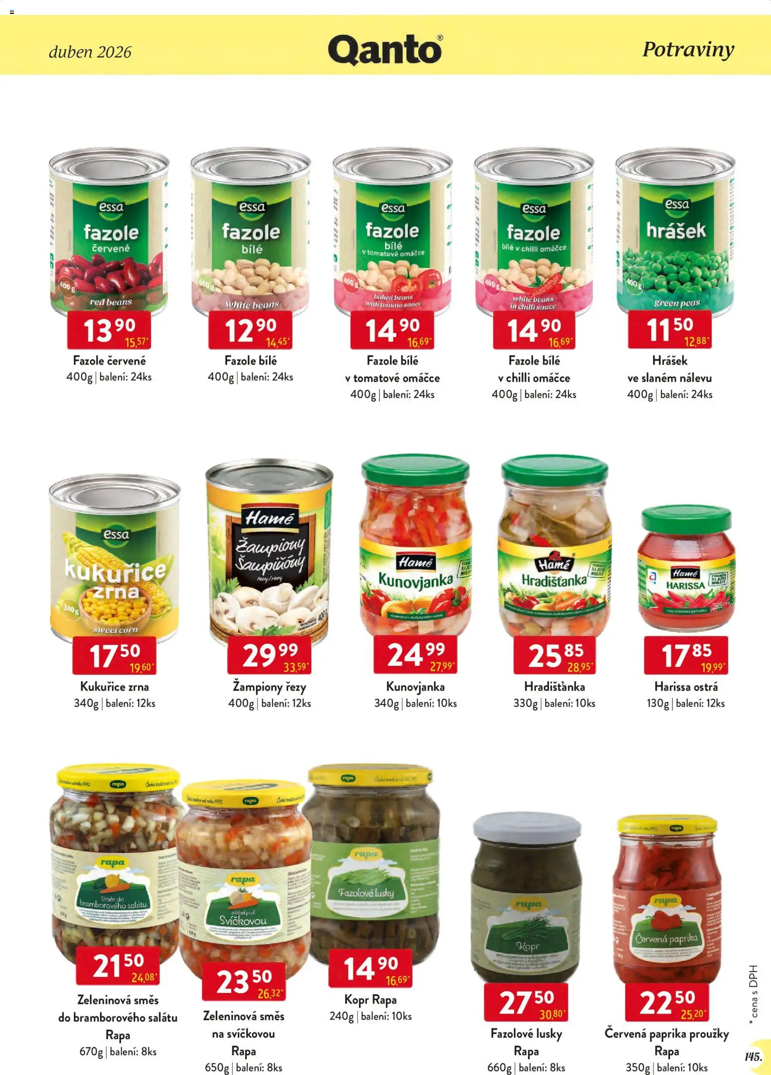 Astur & Qanto leták - Velkoobchod 04/2026 od 01.04.2026 | Strana: 145 | Produkty: Fazolové lusky, Kopr, Hrášek, Fazole