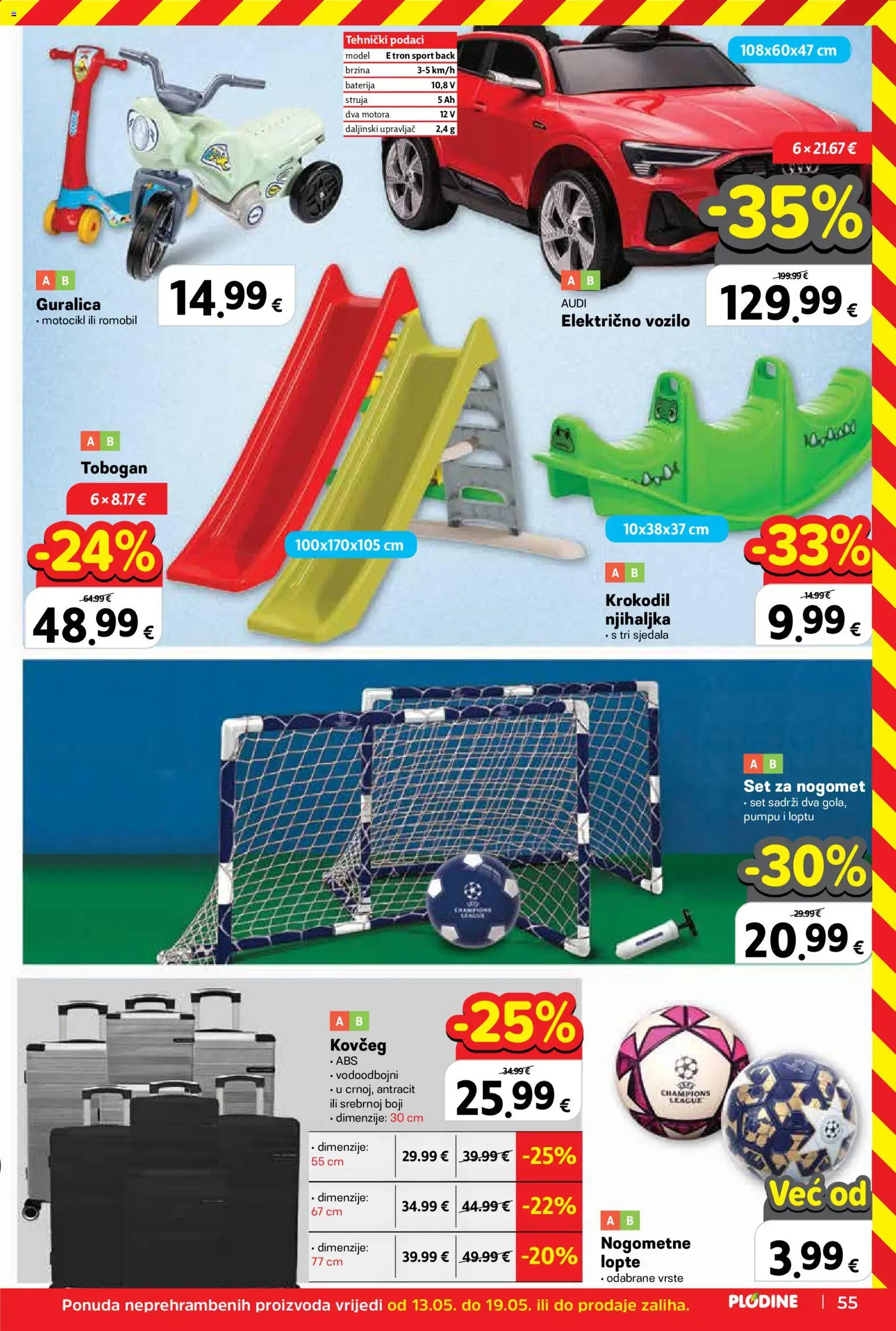 Plodine katalog | vrijedi od 13.05.2026 | Stranica: 55 | Proizvodi: Baterija, Romobil