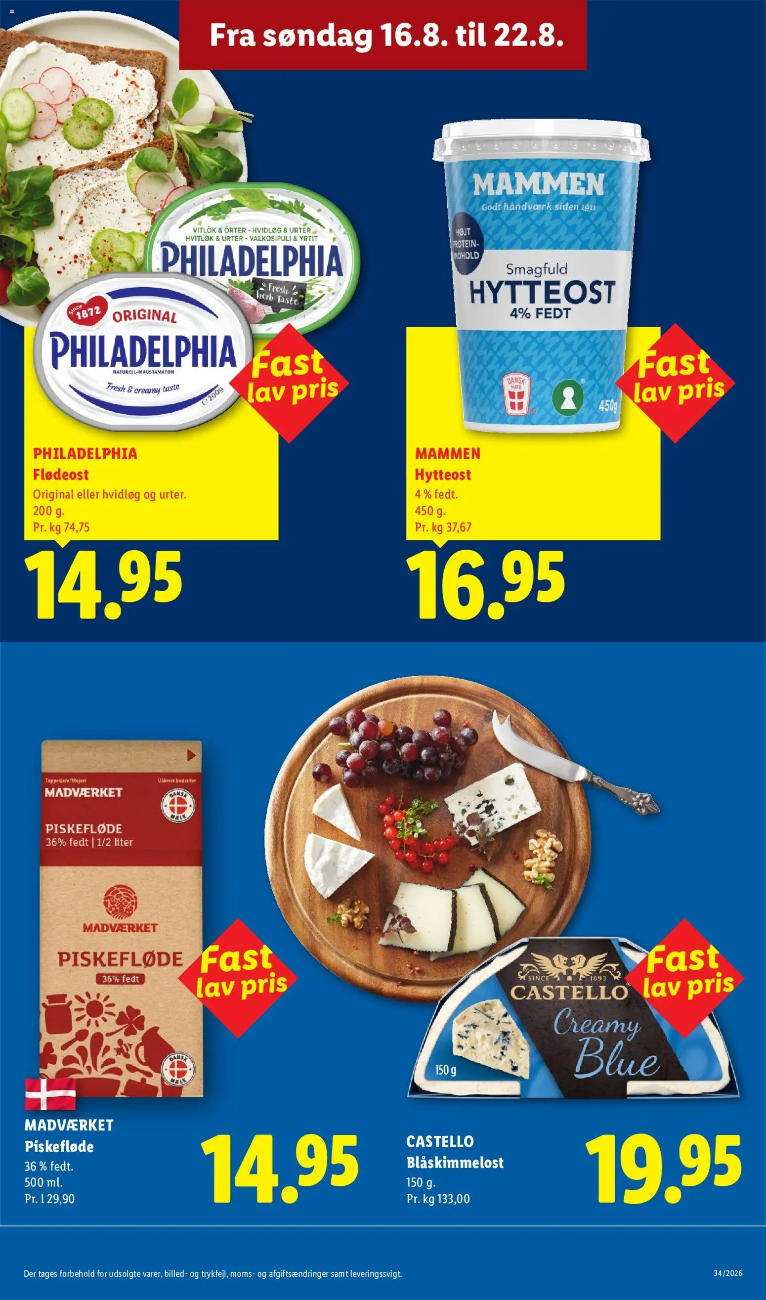 Lidl tilbudsavis – gyldig fra 16/08/2026 | Side: 10 | Produkter: Hytteost, Hvidløg, Flødeost